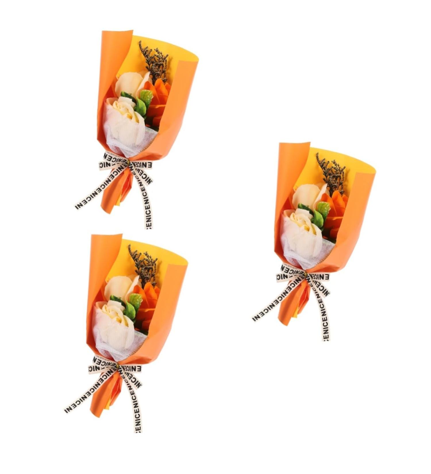 Angoily 3 Sets Rose Bouquet Box Rose Scented Wedding Favor Boxes Astetic Room Decor Flower Arrangement Soap Bridal Soap Bouquet Decoration Flower Box Artificial Bride - Buy Online on GoSupps.com