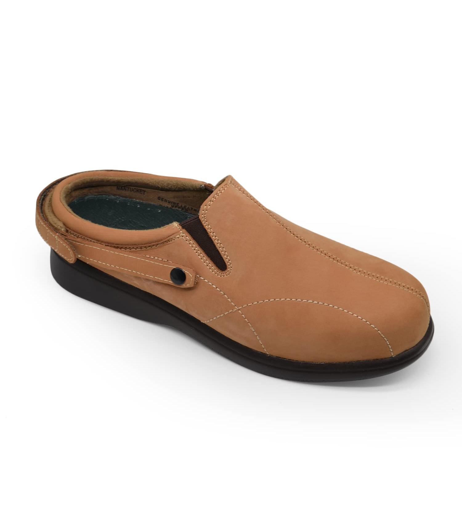 Pure Stride Nantucket Diabetic and Therapeutic Slip-On Walking Shoes for Women | Wide 6 Wide Sand | Lightweight Skid Resistant Calf Skin Leather - Buy Online on GoSupps.com