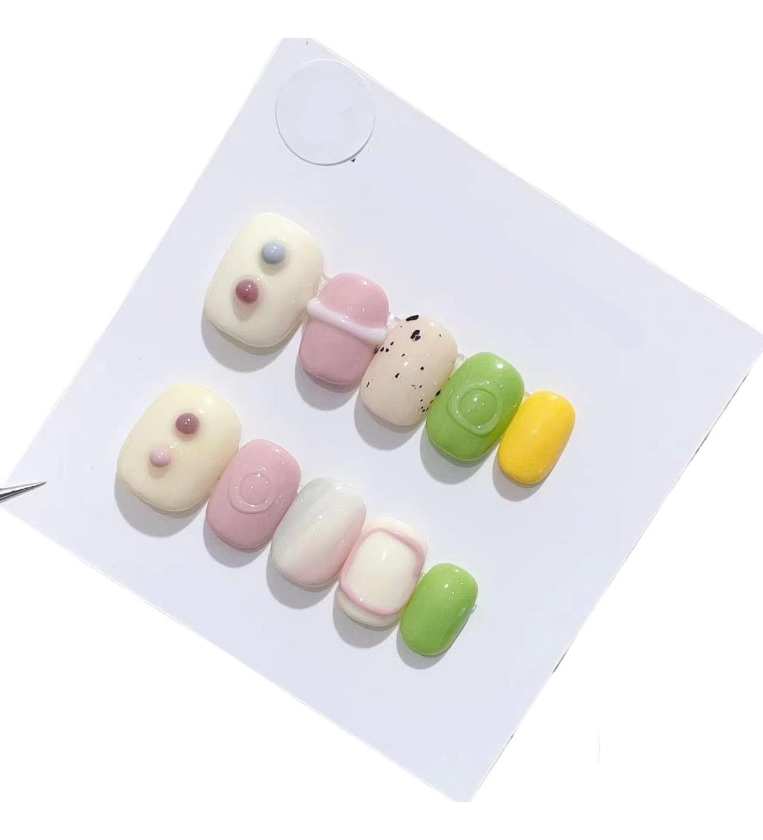 Handmade Long and Short Nail Patches for Artificial Nail Enhancement(Color:19515 Size:M) - Buy Online on GoSupps.com