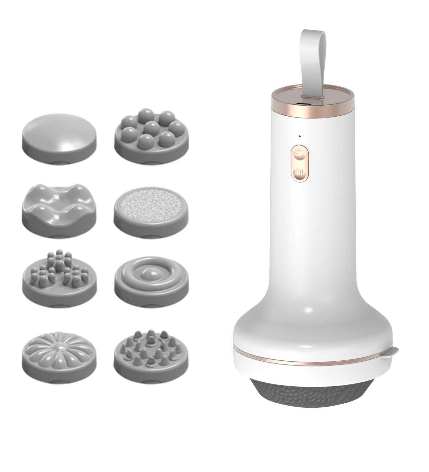CHAKGER Handheld Electric Cellulite Remover Massager with 8 Massage Heads - Wireless Full Body Slimming Massager for Muscles, Legs, Butt, Thighs - Drain Massage Function - Buy Online on GoSupps.com