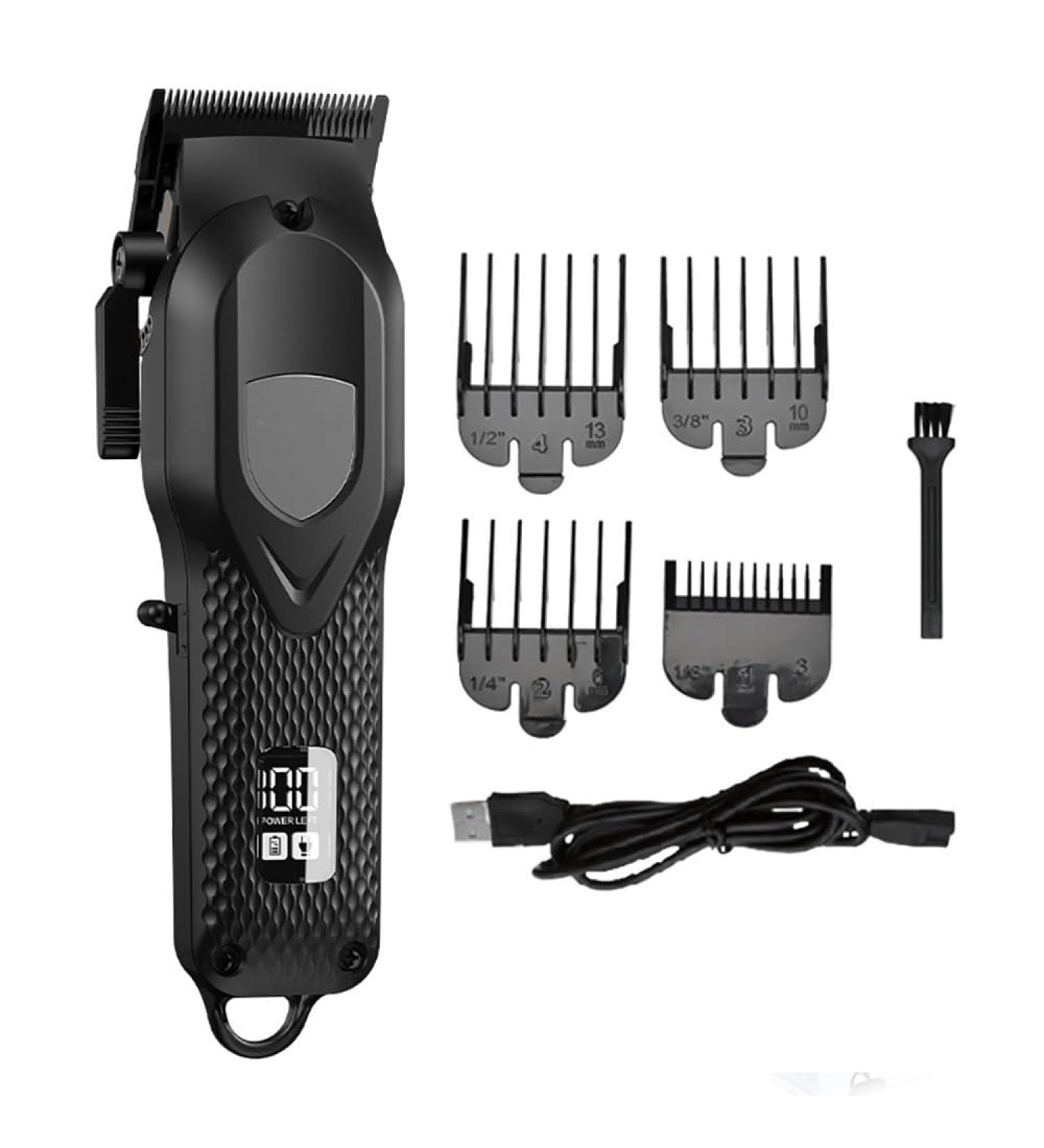 Professional Hair Clippers for Men - 7000RPM Rechargeable Trimmer with LED Display - NG-119 Black - Buy Online on GoSupps.com