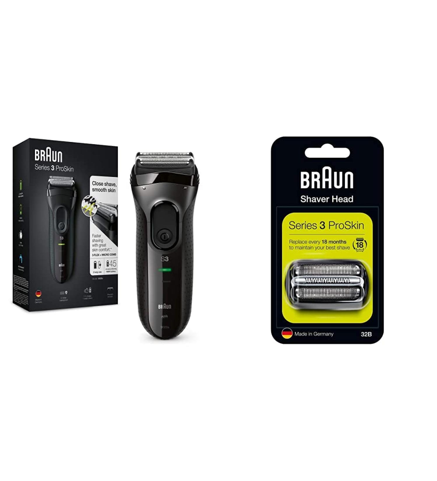 Buy Braun Series 3 Proskin 3020s Electric Razor & 32b Replacement Head - Rechargeable Compatible International Shipping Available - Buy Online on GoSupps.com