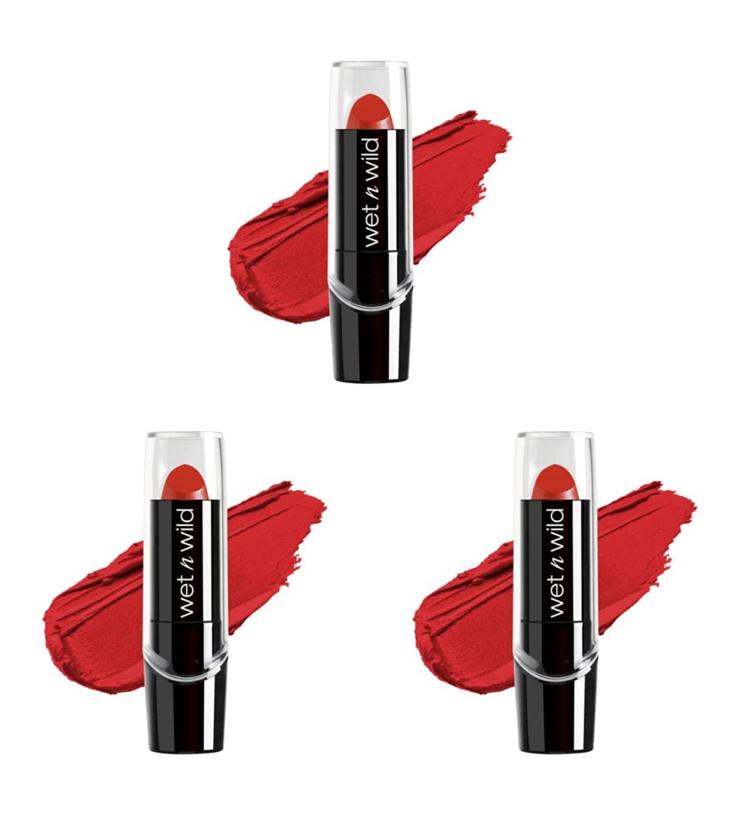 wet n wild Silk Finish Lipstick Cherry Frost Red 3-Pack - Hydrating Lip Color - Buy Online on GoSupps.com