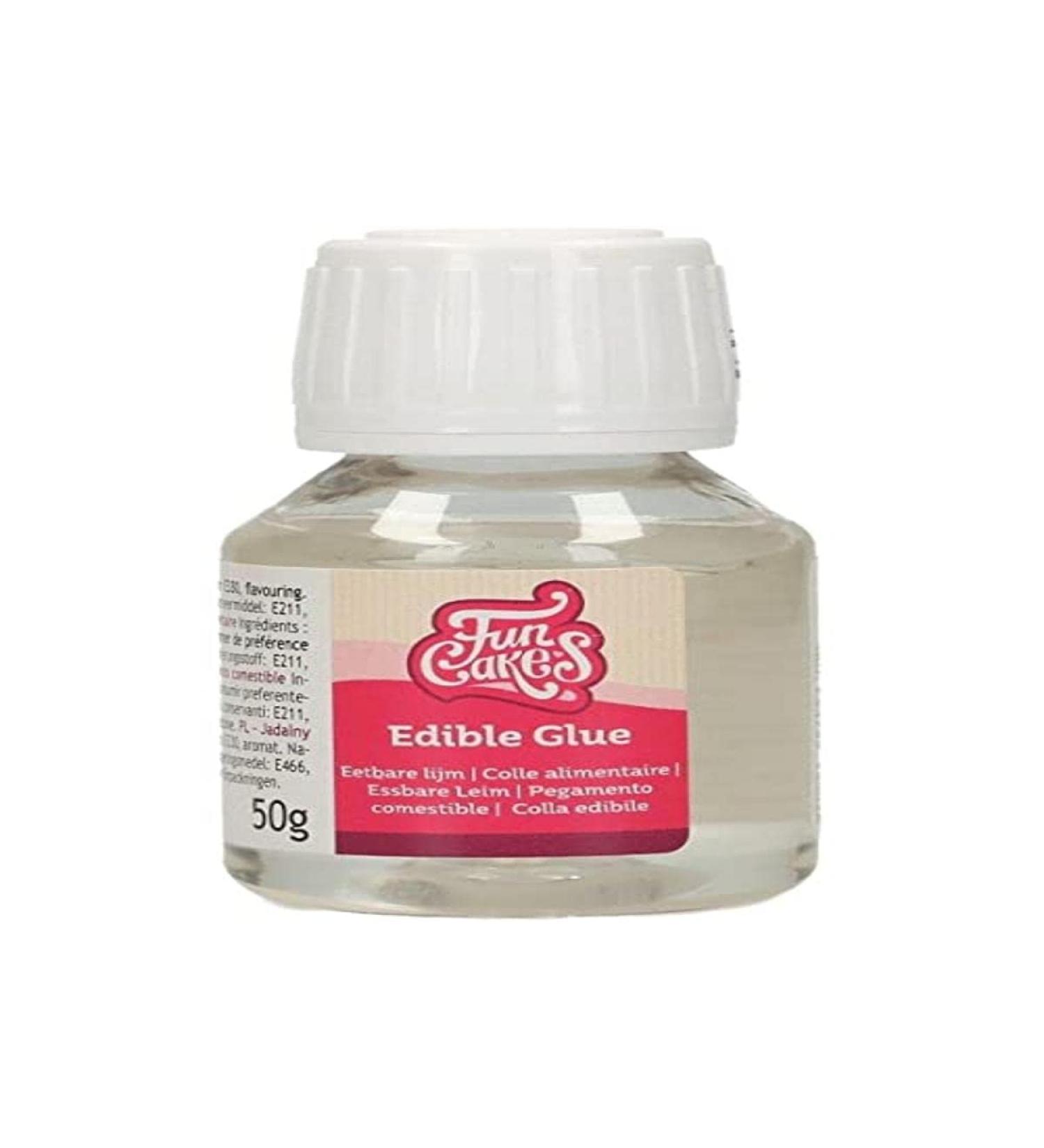 Funcakes edible glue: transparent for sugarcraft work and cake decorations contains an easy-to-use brush 50 g.