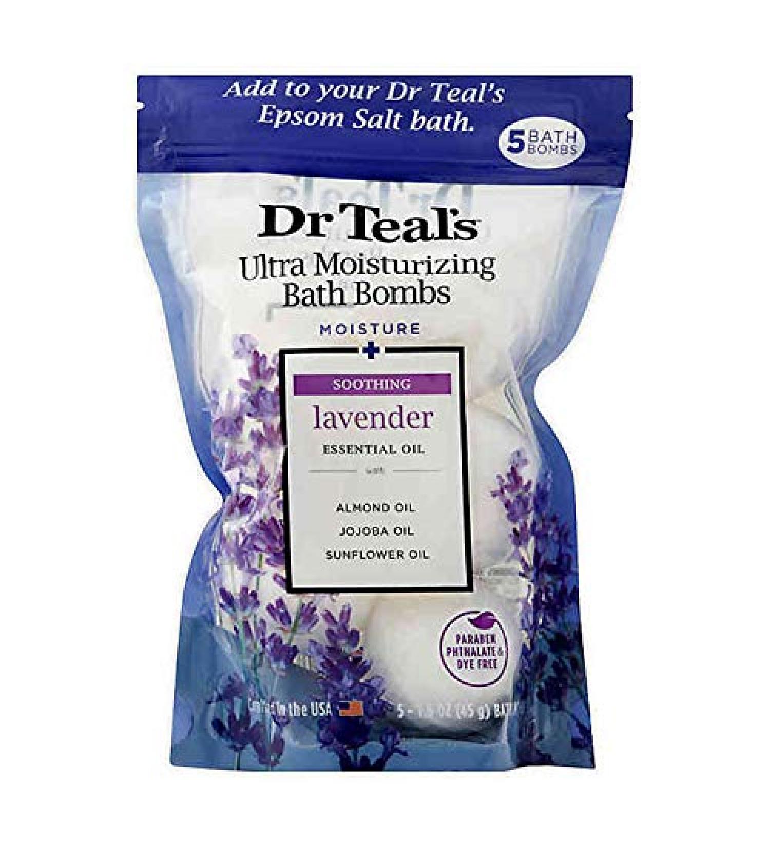 Ultra Moisturizing Lavender Bath Bombs - Repair Damaged Skin - 5 Count Pack - Buy Online on GoSupps.com