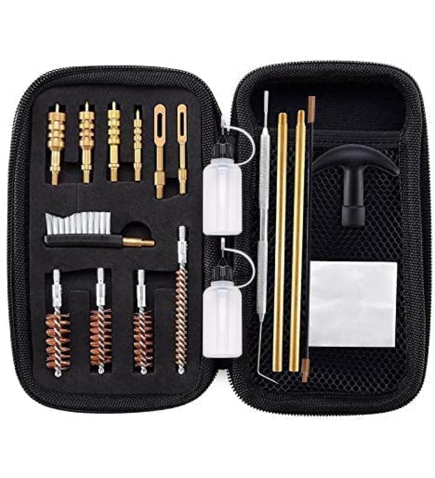 Boosteady Universal Handgun Cleaning Set for .22 .357 .38 9mm & .45 Caliber - Includes Bronze Bore Brush & Brass JAG Adapter - Perfect for Hunting & Maintenance - Buy Online on GoSupps.com