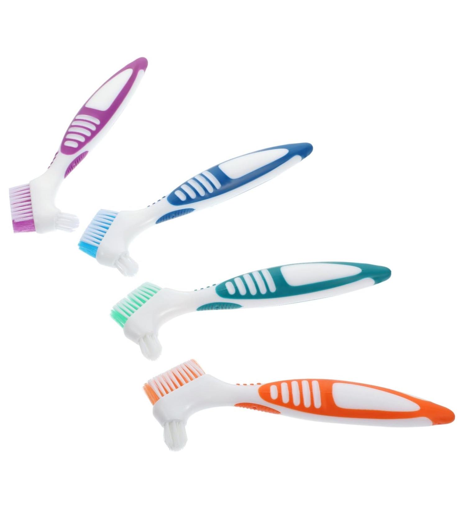 Fomiyes 4-Piece Toothbrush Stops - Brushwood Cleaning Tool for Home Prosthesis & Dentures | Denture Cleaner & Colored Rubber TPE Hand Tools - Buy Online on GoSupps.com