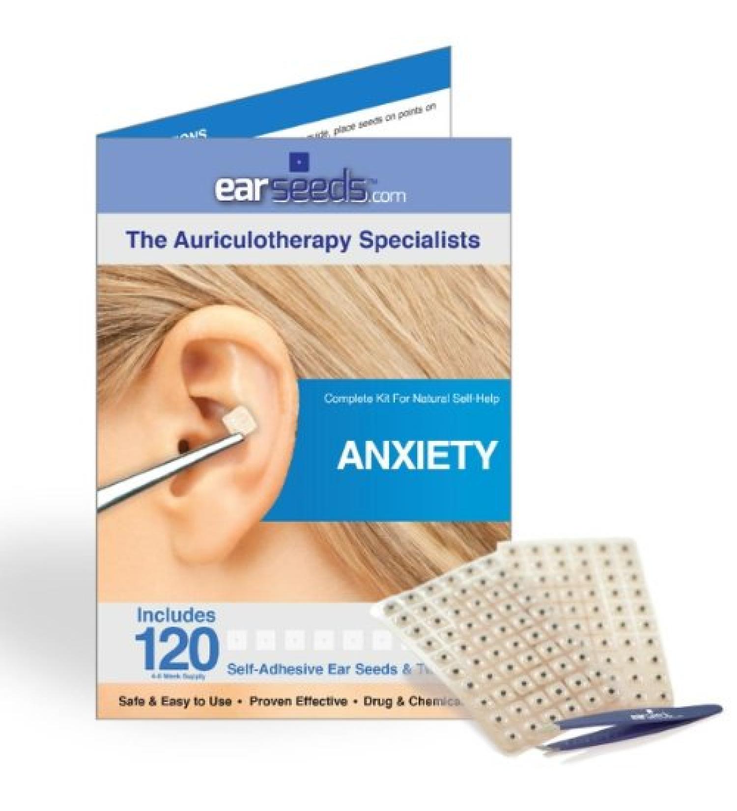 Anxiety Ear Seed Kit- 120 Ear Seeds Stainless Steel Tweezer