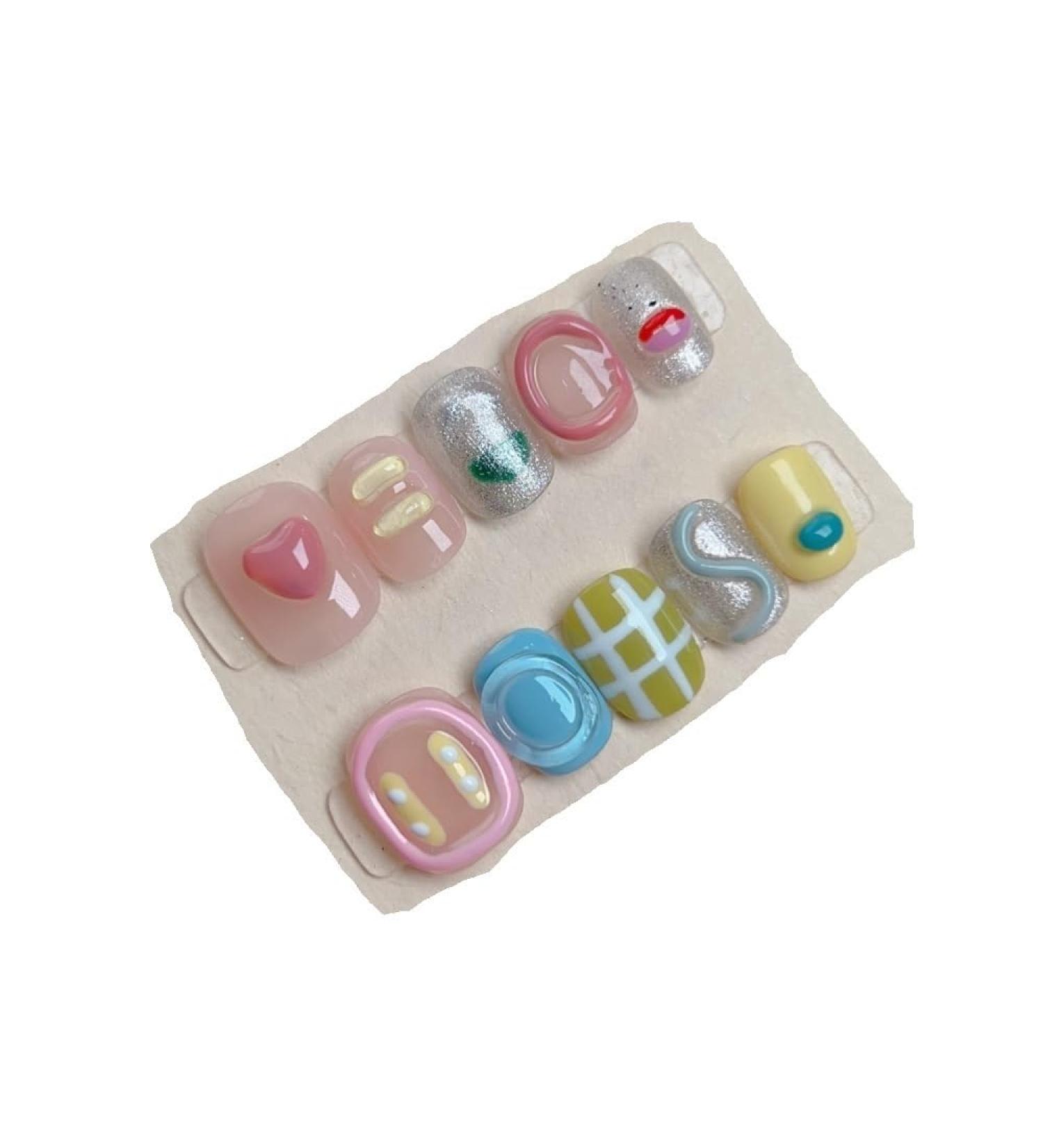 Detachable Handmade false nails with design dopamine bubble love girl press on Nail enhancement false nails (Color : 3 Size : XS) - Buy Online on GoSupps.com