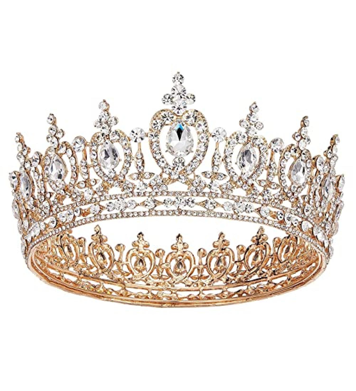 AW BRIDAL Gold Wedding Tiaras & Crowns for Women | Elegant Bridal Headpiece - Buy Online on GoSupps.com