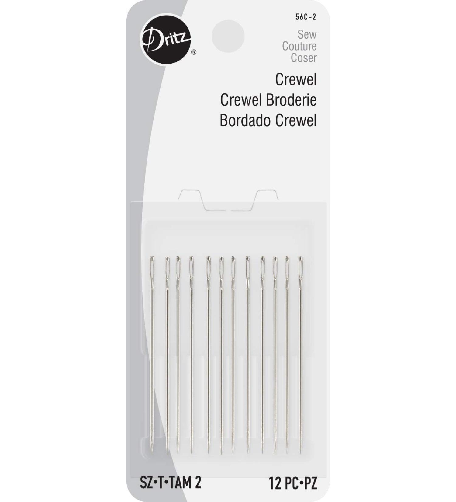 Dritz 56C-2 Crewel Hand Needles Size 2 - 12 Count Nickel Finish - Buy Online on GoSupps.com