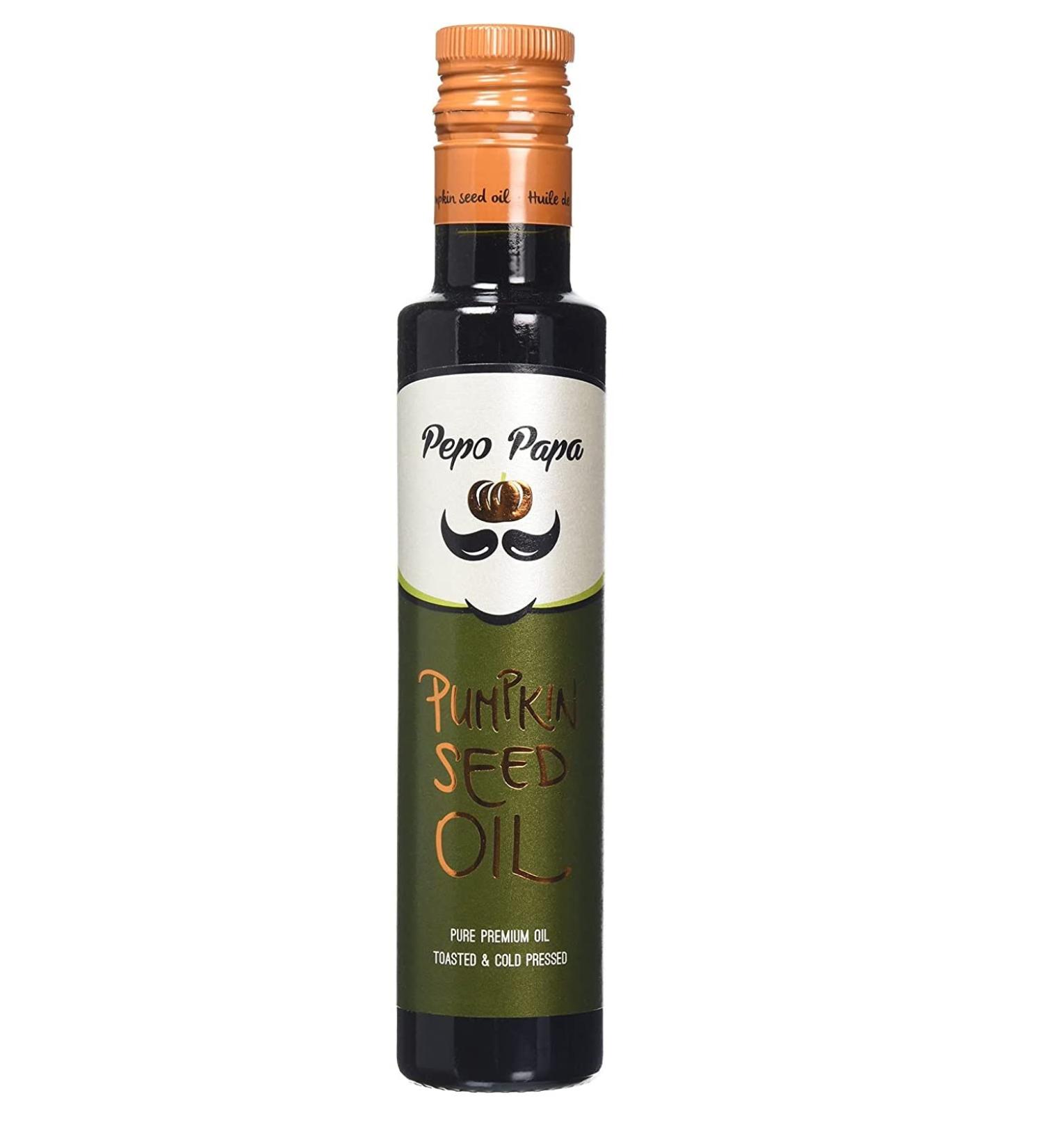 Buy Pepo Papa Pumpkin Seed Oil Roasted & Cold-Pressed Vegan Premium Oil 250 ml International Shipping Available - Buy Online on GoSupps.com