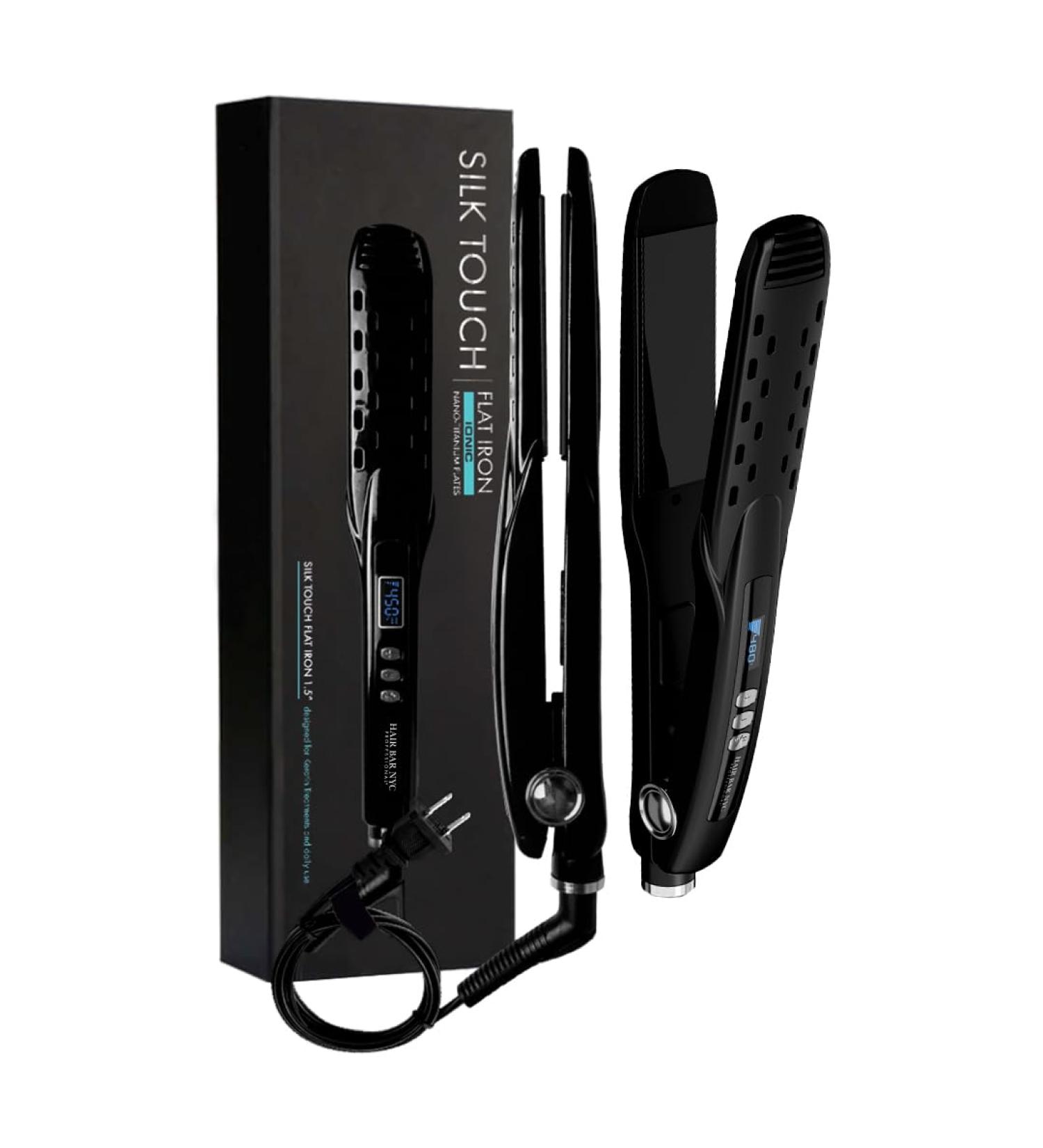 Silk Touch Hair Straightener - Ionic Flat Iron with Nano Titanium Plates (1.5" 450F-480F) for Keratin Treatments & Salon Professionals | Worldwide Shipping - Buy Online on GoSupps.com