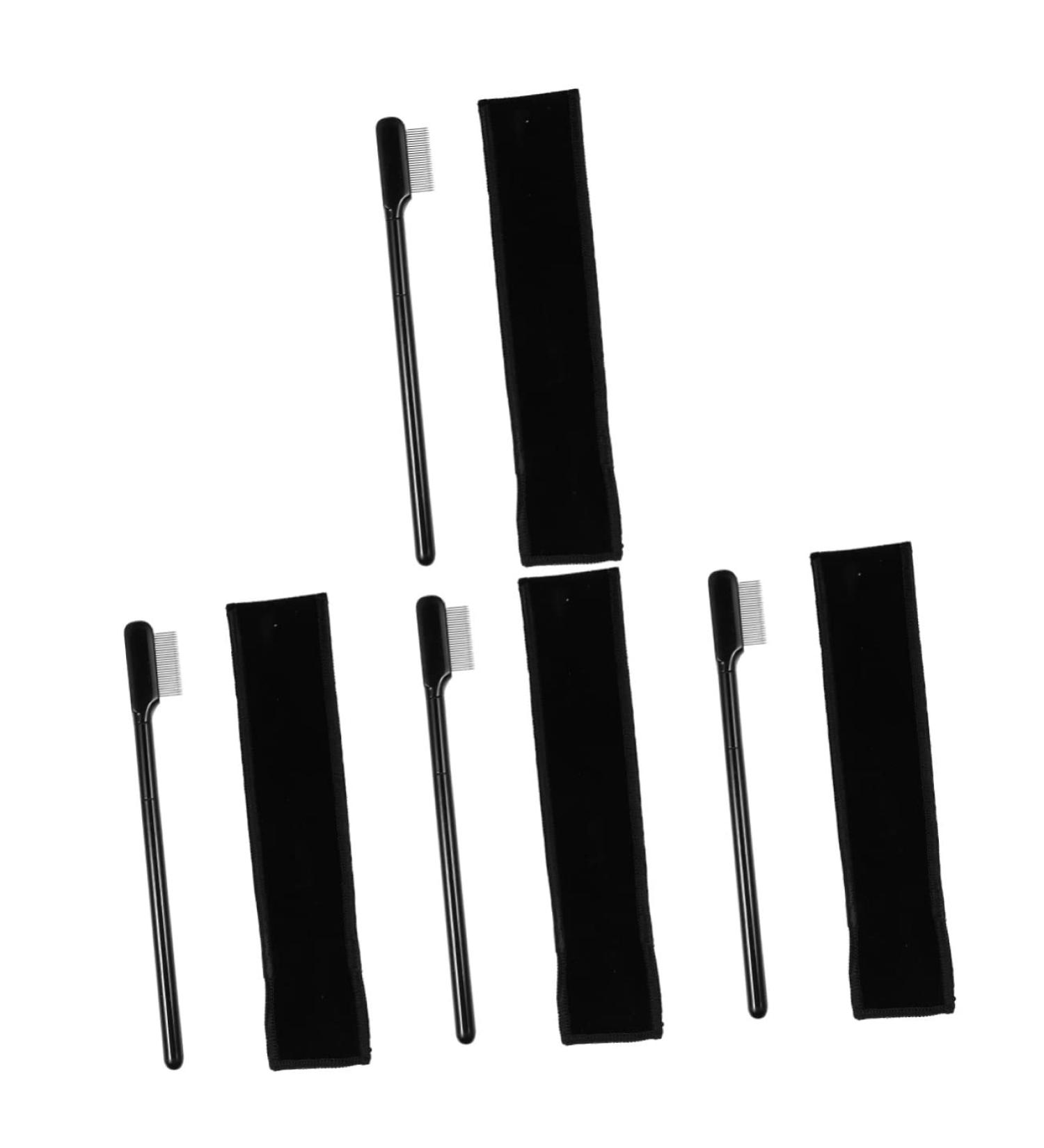 minkissy 4 sets Travel Comb Long Lash Metal Grooming Shaping Women Makeup Portable Steel False Shaper Men Eyebrow Bag Tool Teeth Handle Eyelash Storage Girl with Professional for Cosmetics - Buy Online on GoSupps.com
