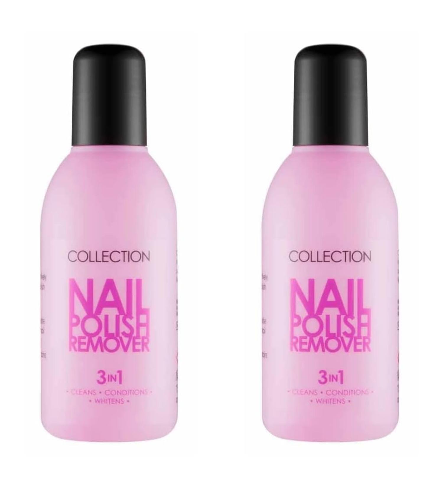 Collection Cosmetics 3-in-1 Nail Polish Remover Cleans Conditions and Whitens 150ml (Pack of 2) 1 Count (Pack of 2)