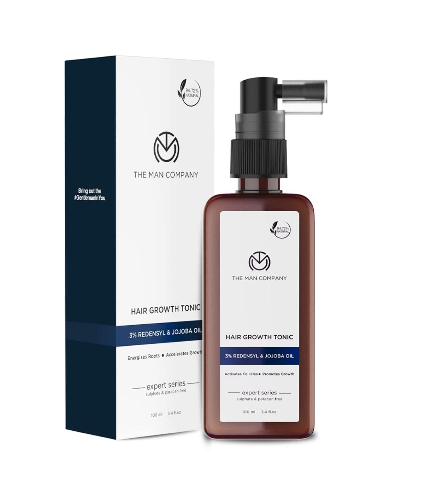 The Man Company Hair Growth Tonic 3.4 Fl Oz | 3% Redensyl & Jojoba Oil | Thickening & Nourishing Hair Loss Solution - Buy Online on GoSupps.com