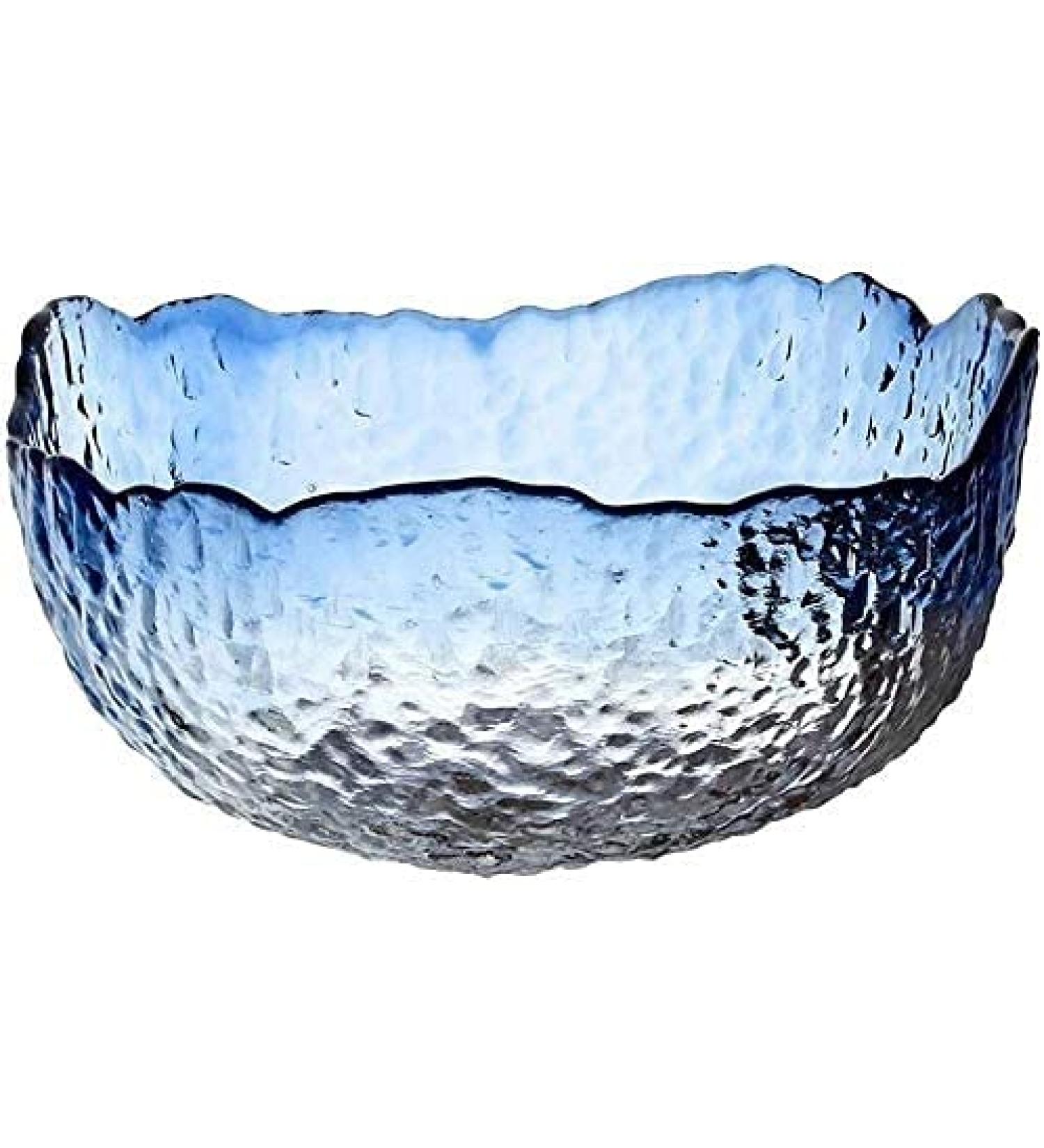 Bowl Blue Glass Fruit Salad Bowl Large Capacity Soup Bowl Dessert Bowl Household Tableware Kitchenware Onecolor - Buy Online on GoSupps.com