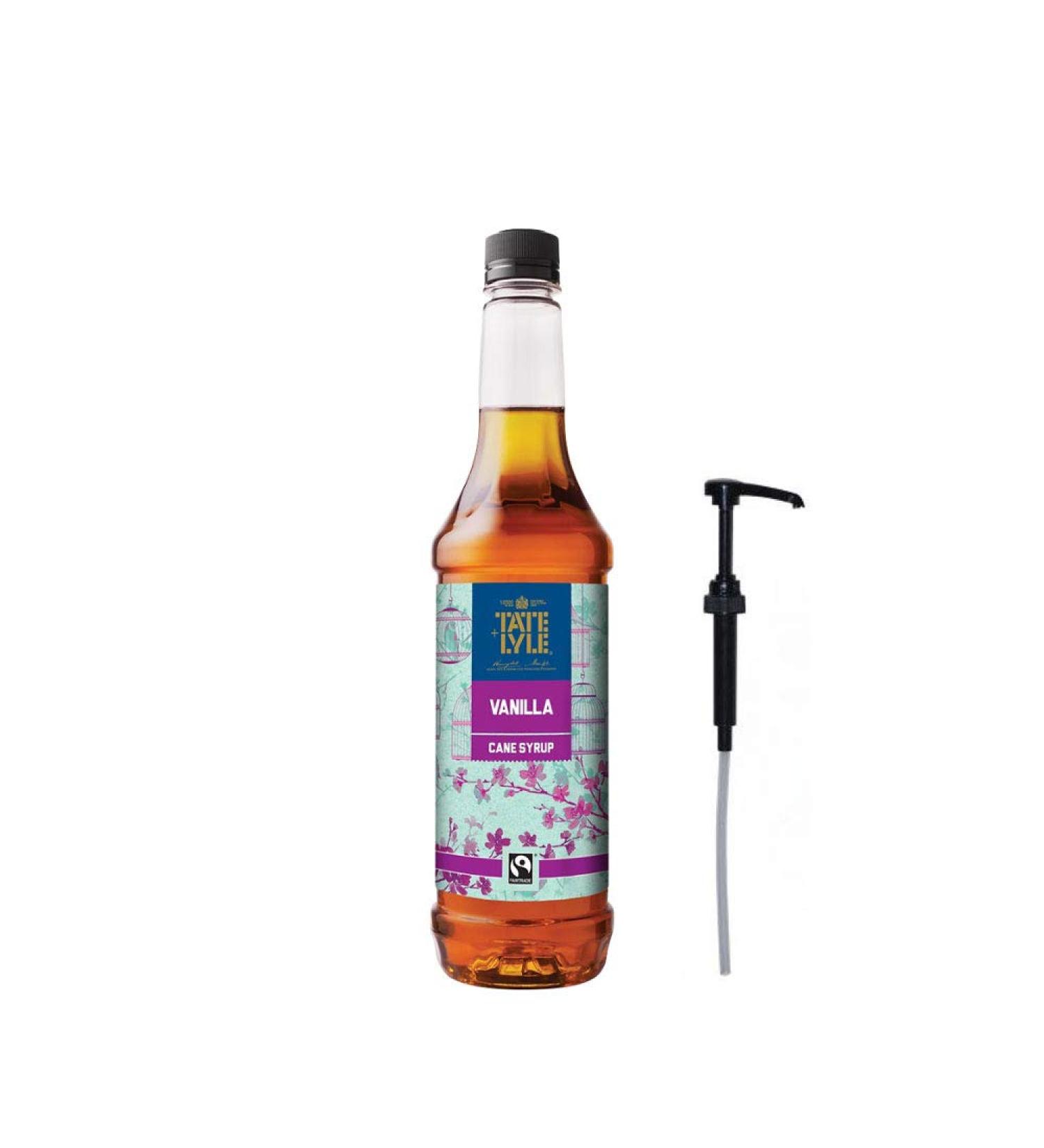 Tate & Lyle Vanilla Coffee Syrup Fairtrade 750ml (1 Bottle with Pump) Vanilla 750 ml (Pack of 1)