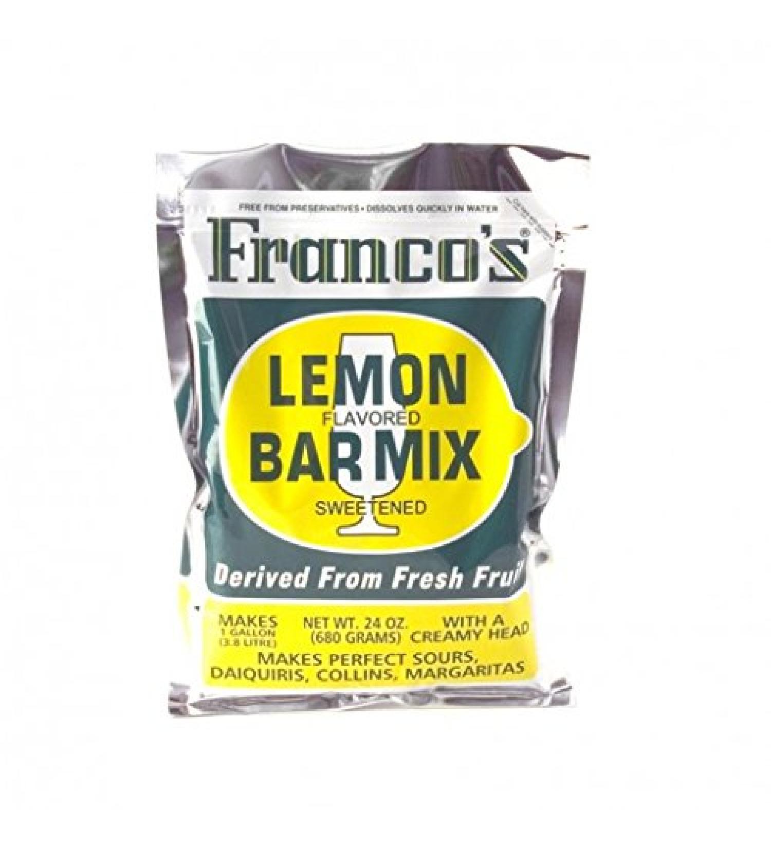 Franco's Margarita Cocktail Bar Mix (Lemon, 24) Lemon 24 Ounce (Pack of 1)