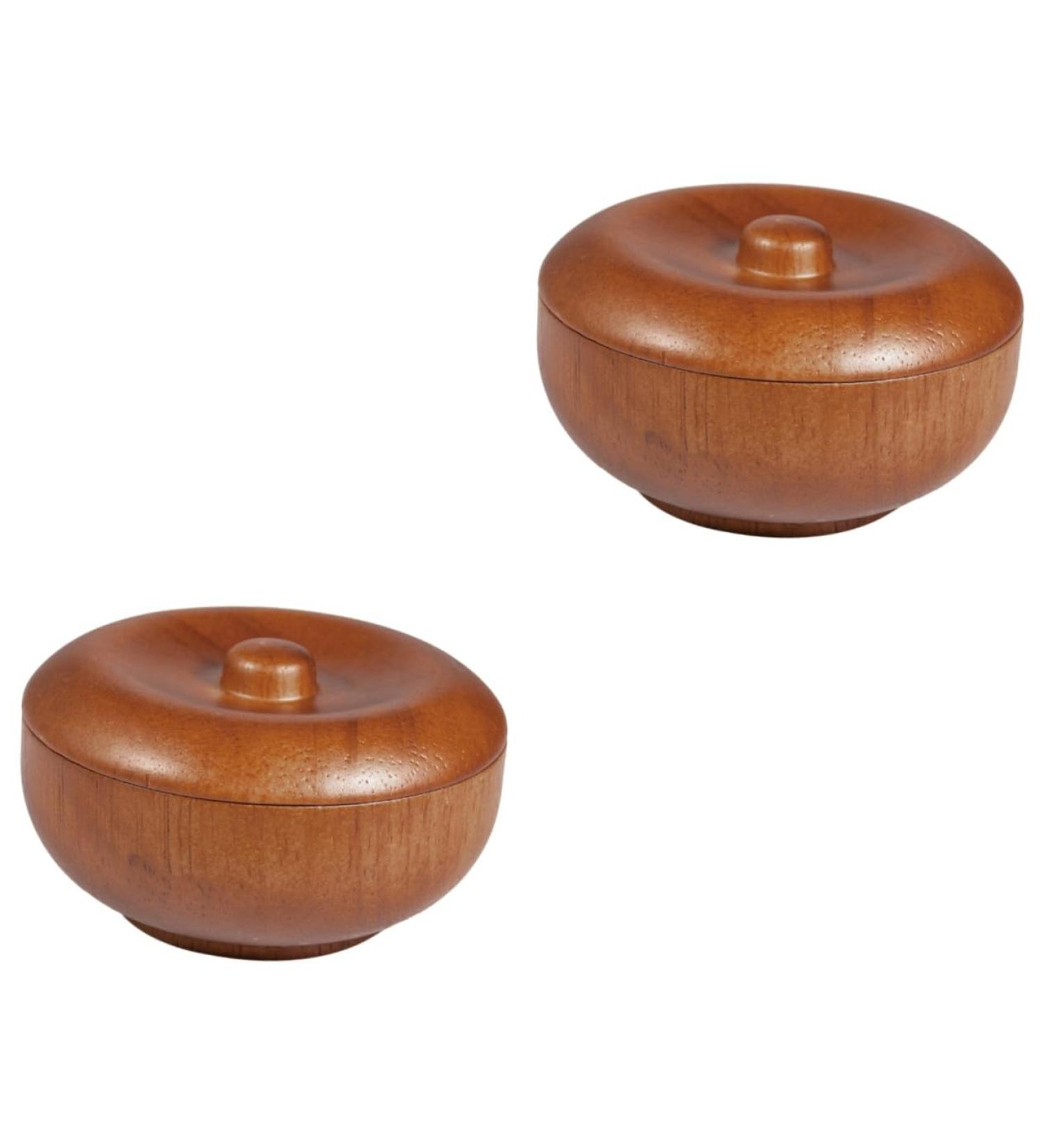 Fomiyes Wooden Shaver Bowl Set - 2 Pcs Razor Shell with Lid for Men's Shaving Cream | Bamboo Shave Cup for Premium Grooming - Buy Online on GoSupps.com