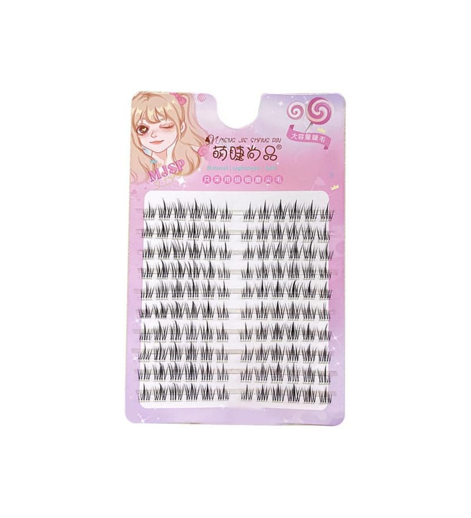 False eyelashes soft fluffy thick false eyelashes beauty decoration natural anime eyelashes 120 lazy trilogy sunflower eyelashes with black stems 10 rows of natural simulated curling cos comics