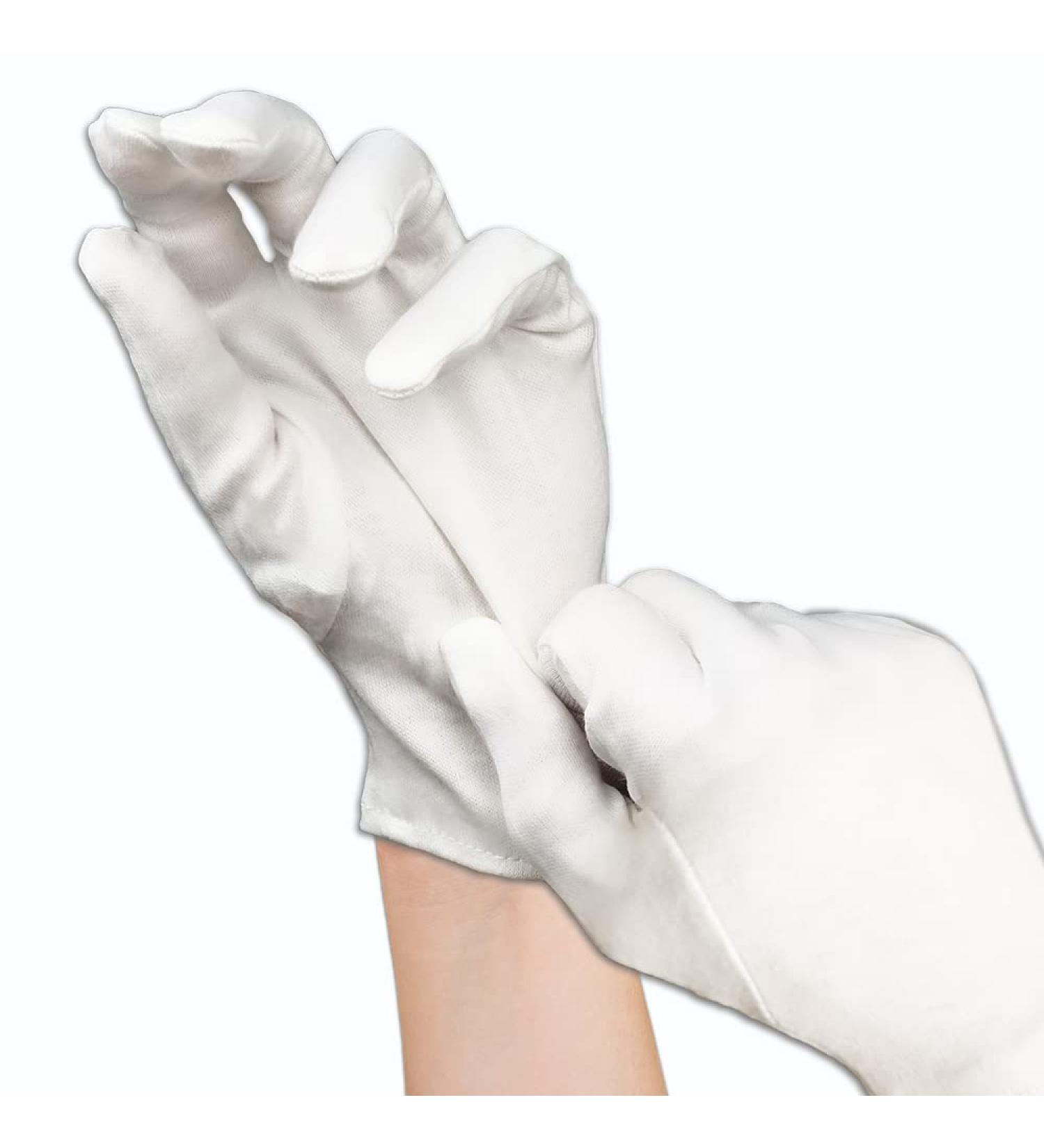 3 Pairs (6 Gloves) - White 100% Cotton Moisturizing Gloves for Dry Hands - Eczema Relief - Women's Small Size - Buy Online on GoSupps.com