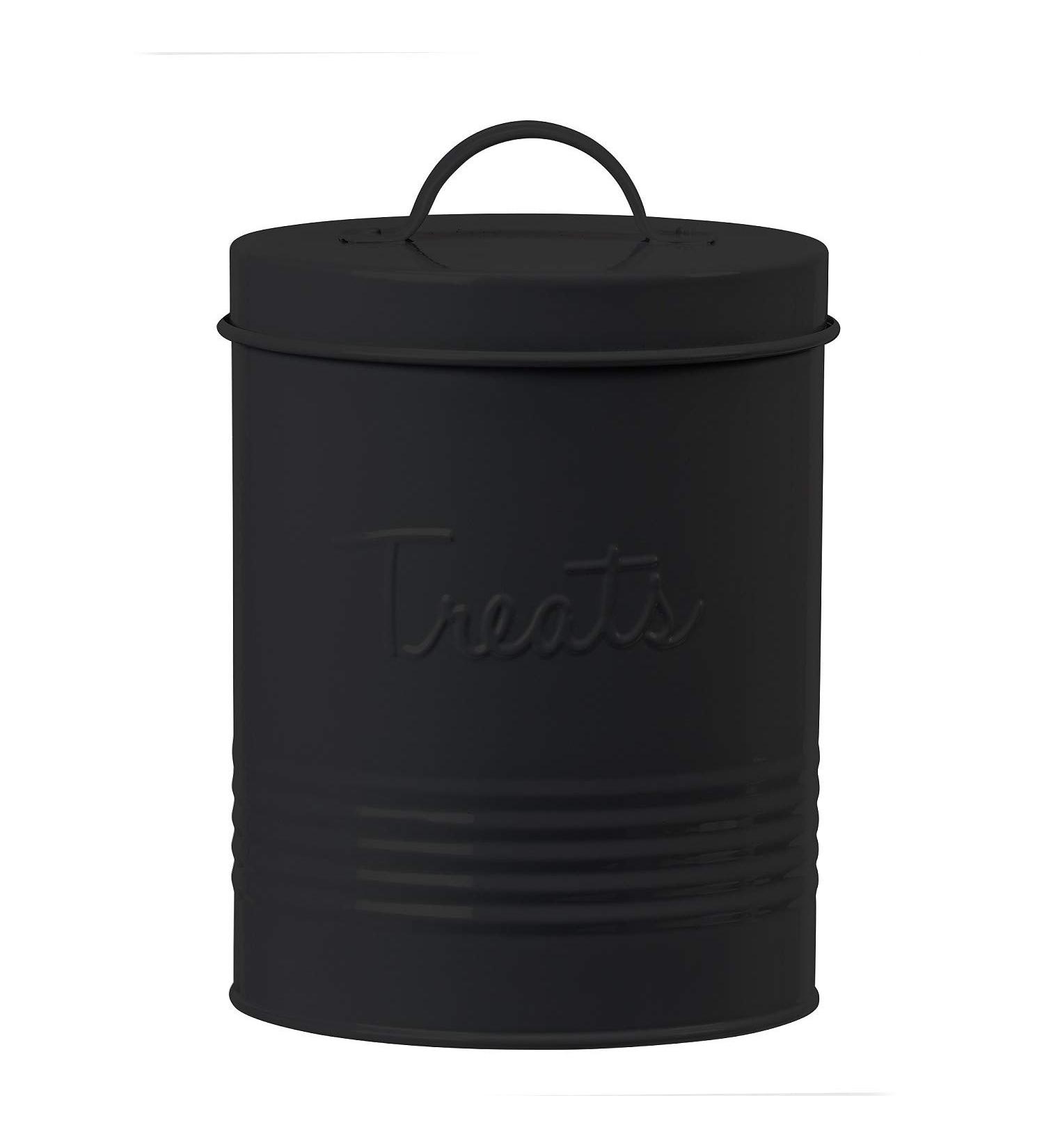 Amici Pet Retro Metal Treats Jar - 72oz, Matte Black | Storage Canister - Buy Online on GoSupps.com
