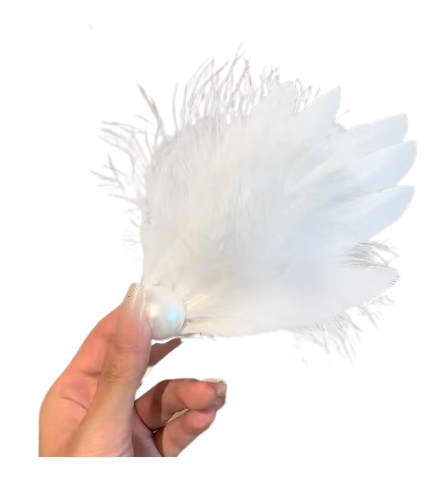 amangul Braids Hair Clip for Hot Girls White Feather Shape Hair Barrettes Ballet Dancing Ponytail Hair Barrettes for Teens Girls - Buy Online on GoSupps.com