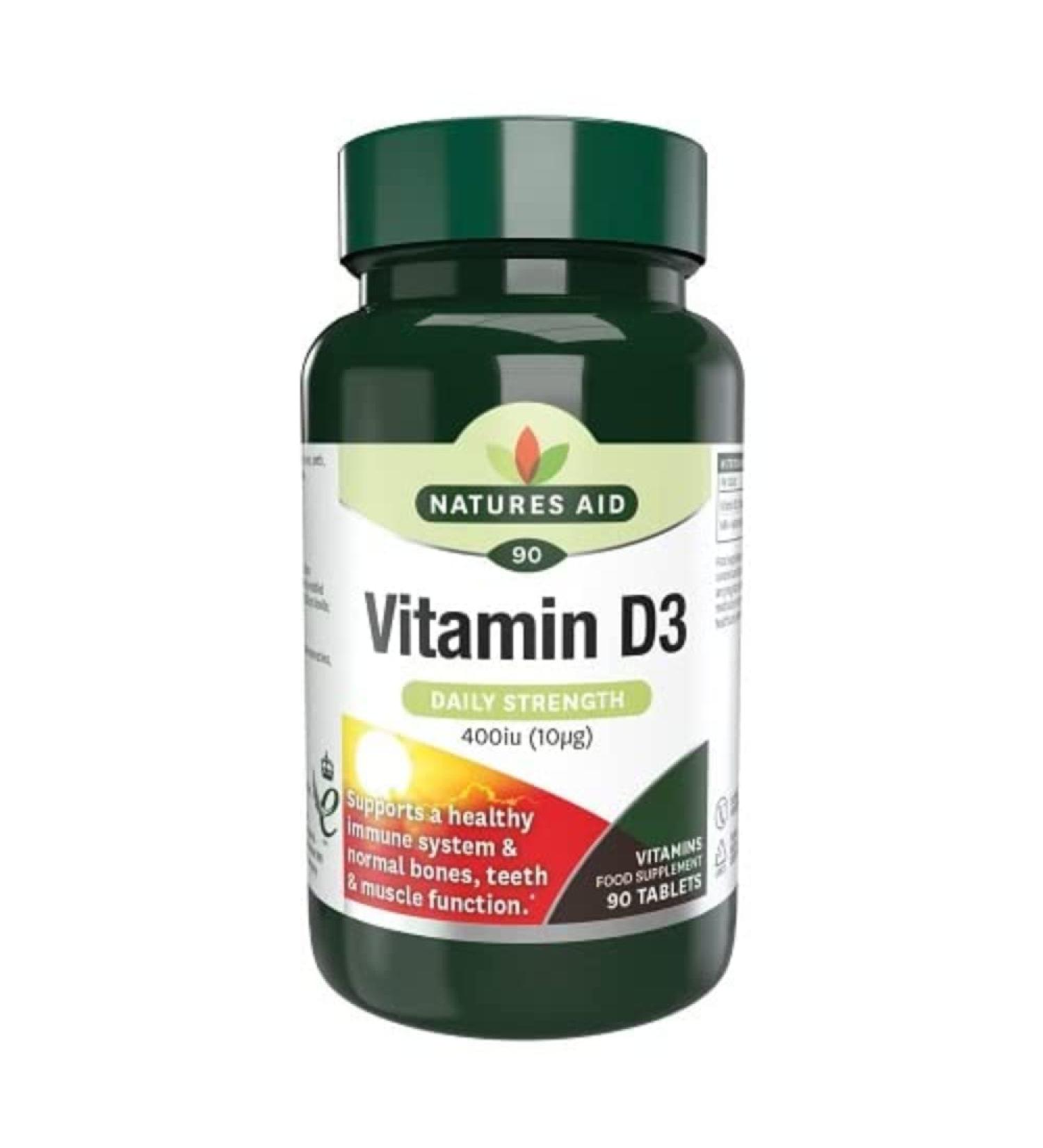 Natures Aid Vitamin D 10ug - Pack of 90 Tablets - Buy Online on GoSupps.com