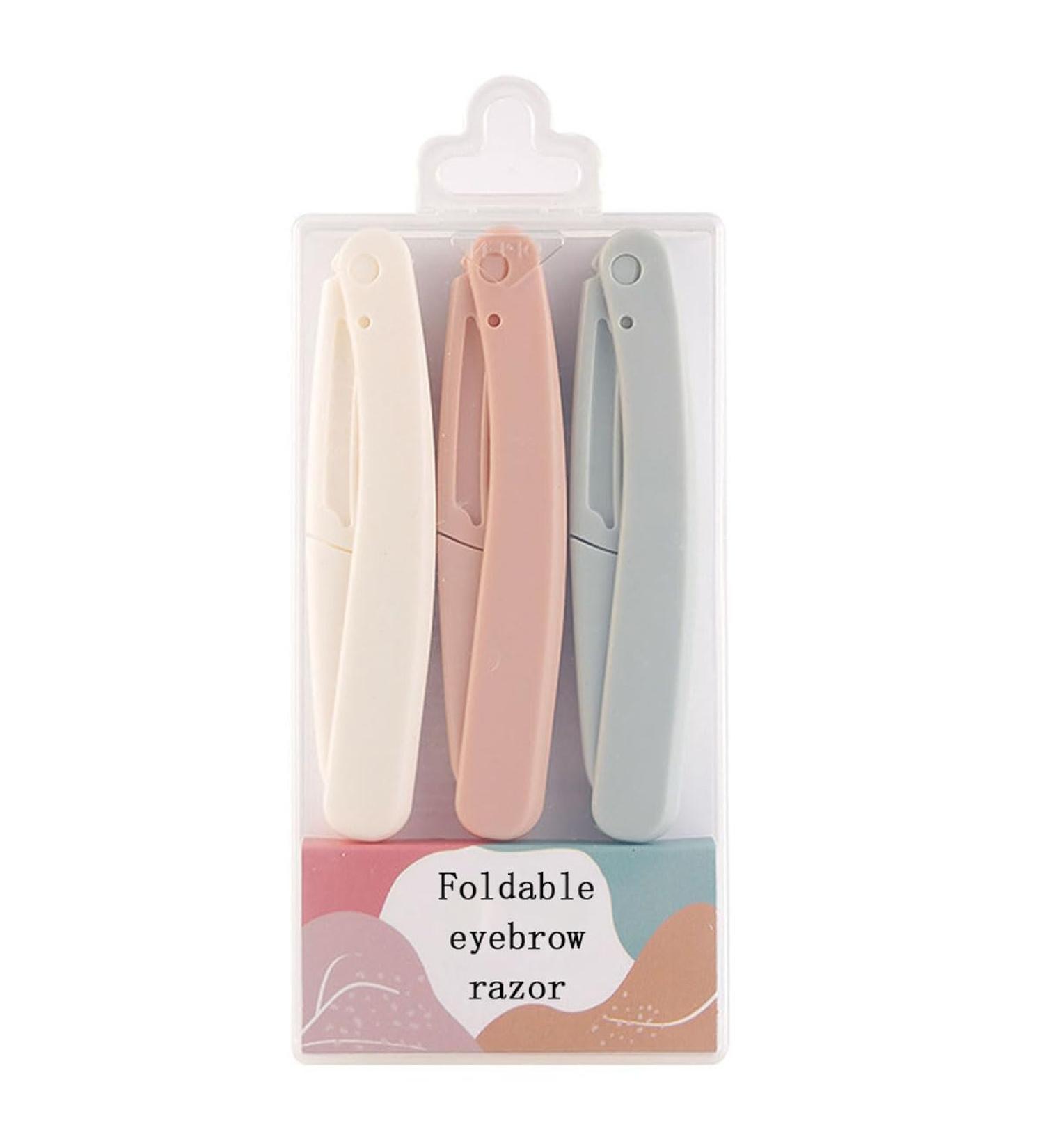 3-Piece Foldable Eyebrow Trimming & Facial Hair Remover Set - Exfoliating Dermaplaning Tools for Men & Women - International Shipping Available - Buy Online on GoSupps.com