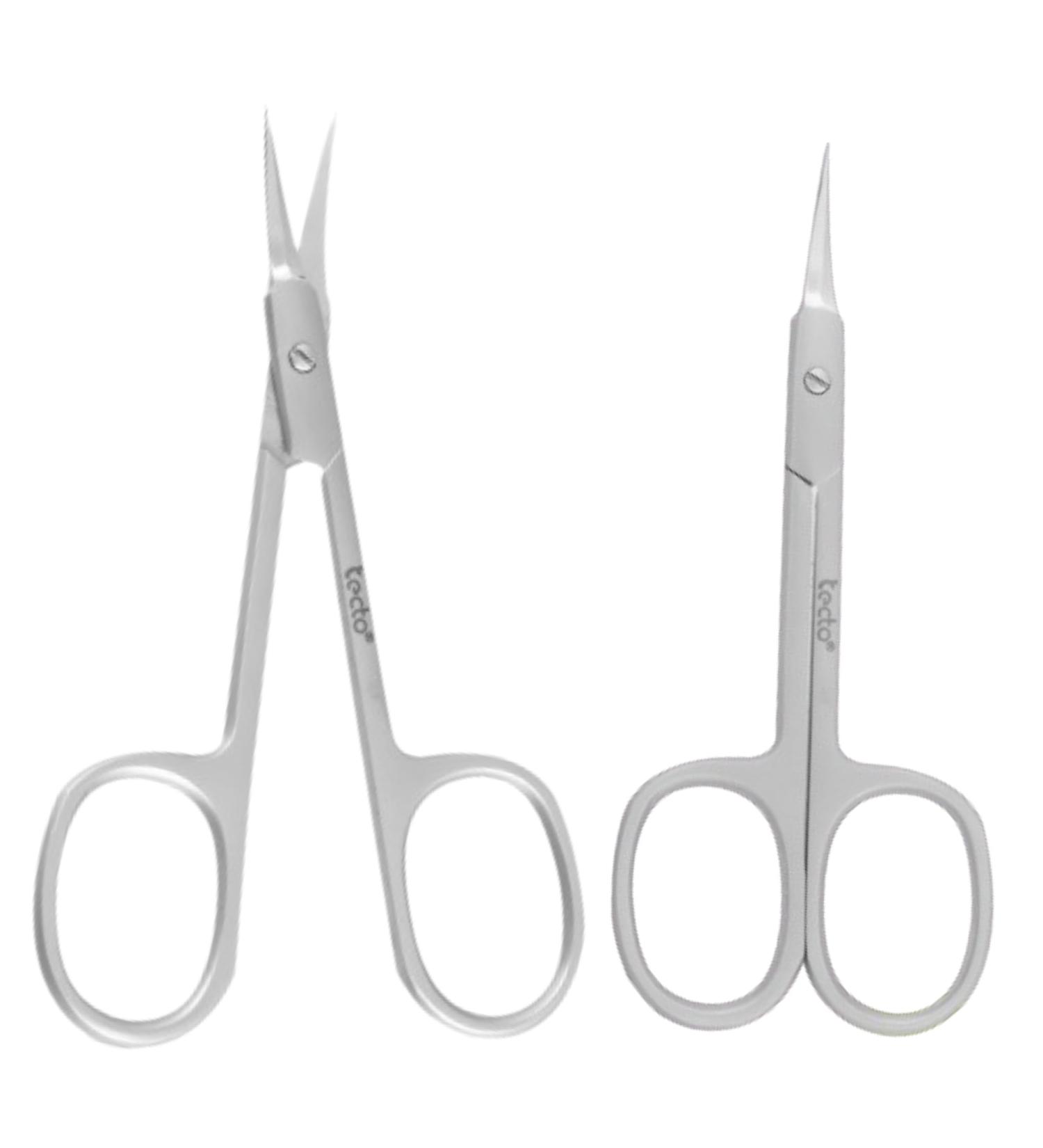Tecto Professional Nail Scissors Stainless Steel Manicure Scissors Multi-Purpose Small Eyebrow Toenail for Women and Men (Curved Nail Scissor) (Extra fine tip Nail Scissor) - Buy Online on GoSupps.com