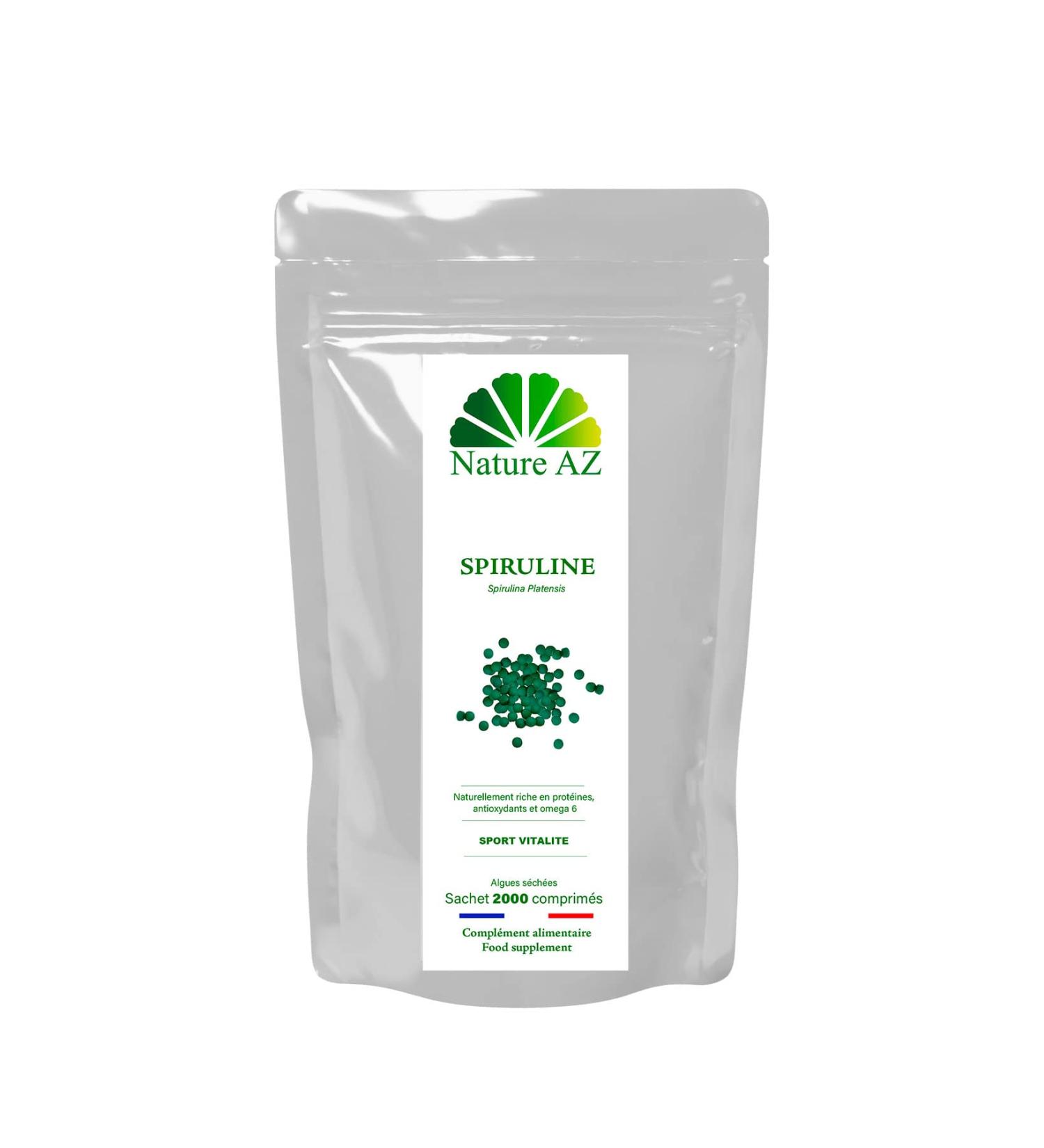 Spirulina | ECO Pack | Antioxidant | Sports Training | Iron | Protein | Sleep | 2000 Tablets 250mg | Made in Occitania | Nature AZ - Buy Online on GoSupps.com