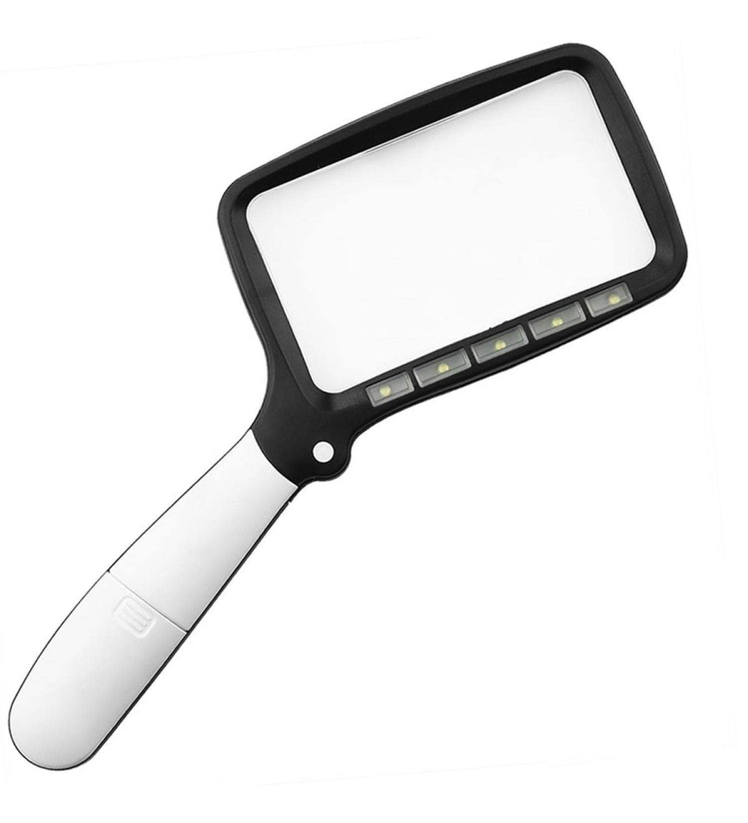 Folding Handheld Magnifying Glass with Light - 3X Large Rectangle Reading Magnifier Rectangular Handhold Magnify Lens Gifts for Seniors Reading Books Prints Lighted Gift for Low Visions(Black) - Buy Online on GoSupps.com