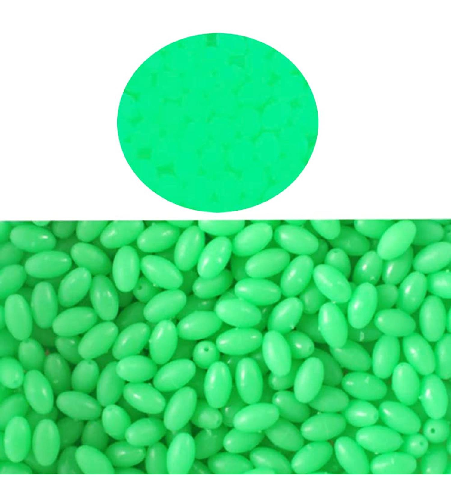 1000pcs Green Glow Fishing Beads Oval Egg Beads Tool Jigs Rigging Soft/Hard Fishing Tackle - Buy Online on GoSupps.com
