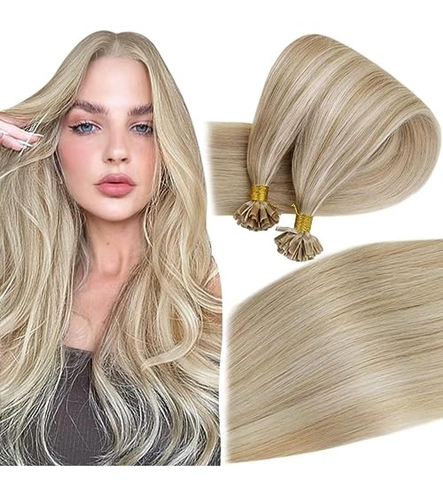 Easyouth Real Hair Extensions - 18 Inch Remy Bonding Blonde Hair Extensions | 50g 50 Pieces #27P613 & #27/613 Honey Blond Mix - Buy Online on GoSupps.com