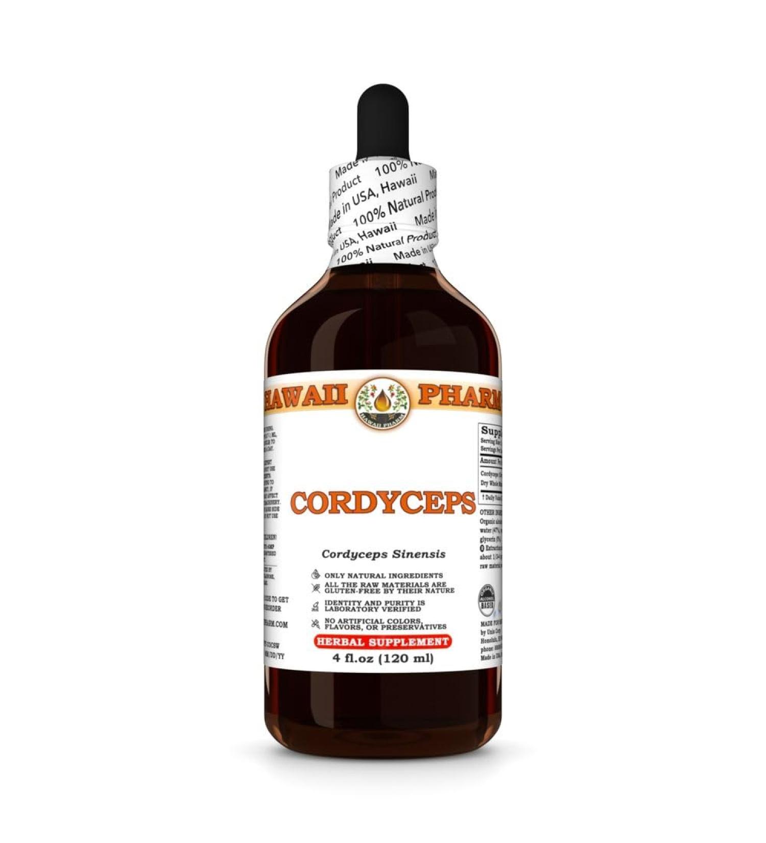 Cordyceps (Cordyceps Sinensis) Dry Whole Mushroom Tincture, Made in Hawaii, All Natural, Vegan, Pure Liquid Extract - 4 fl.oz 4 Fl Oz (Pack of 1) - Buy Online on GoSupps.com