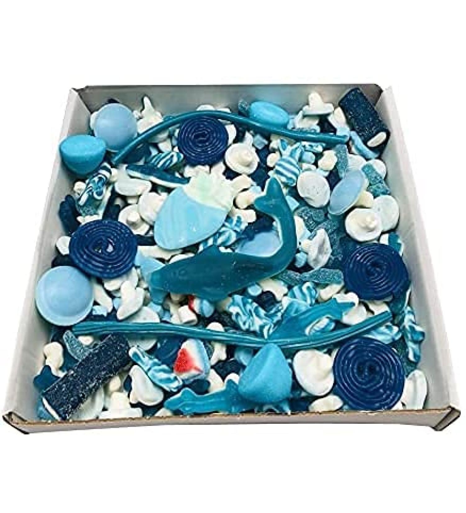Blue Pick N Mix Sweets Gift Box Hamper Retro Sweet Present 1kg Personalised Gift Tag Message (Just The Sweets) - Buy Online on GoSupps.com