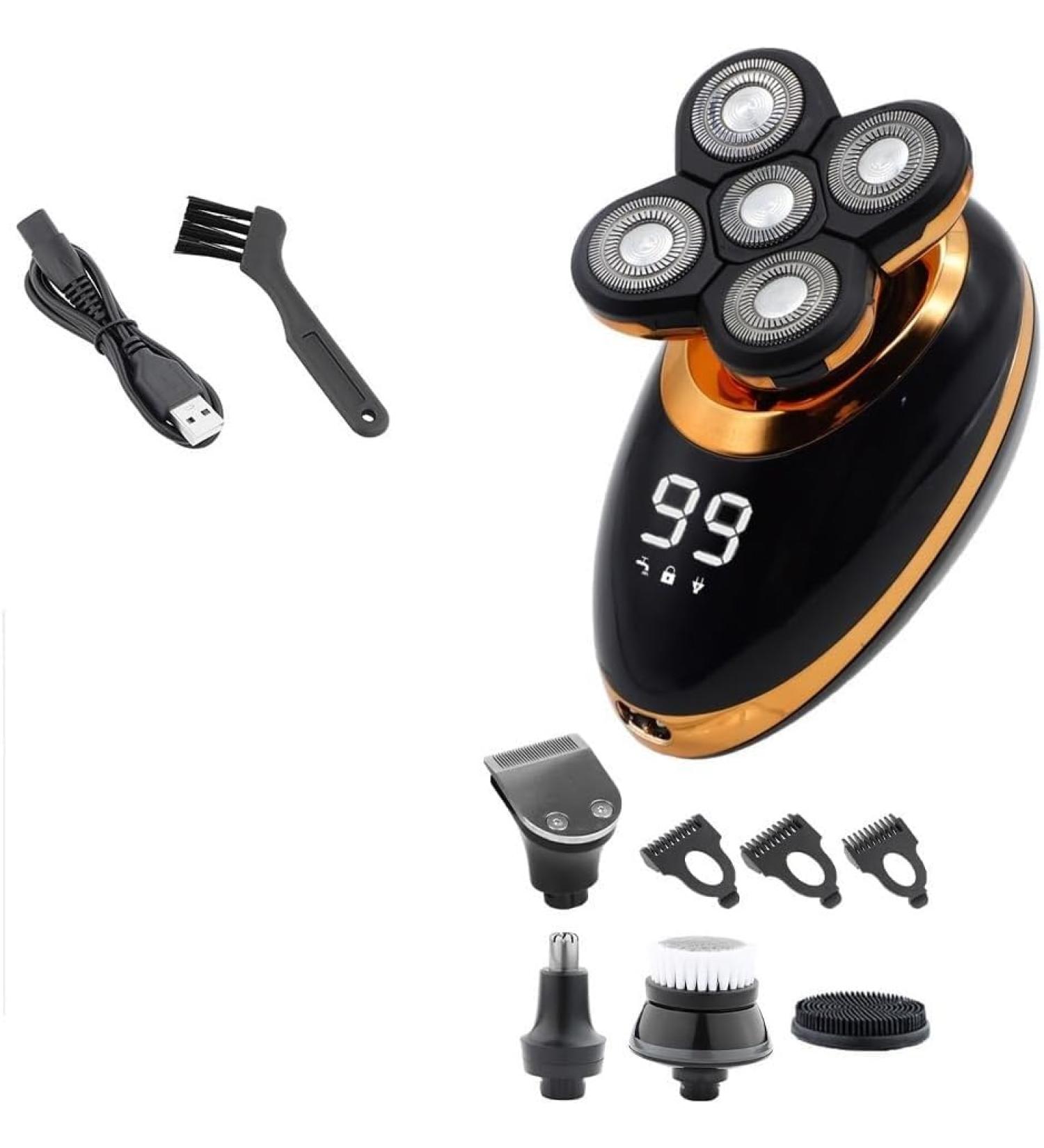 Buy 5-in-1 Electric Razor for Men - Portable USB Rechargeable Waterproof Bald Shaver & Beard Trimmer - International Shipping Available - Buy Online on GoSupps.com