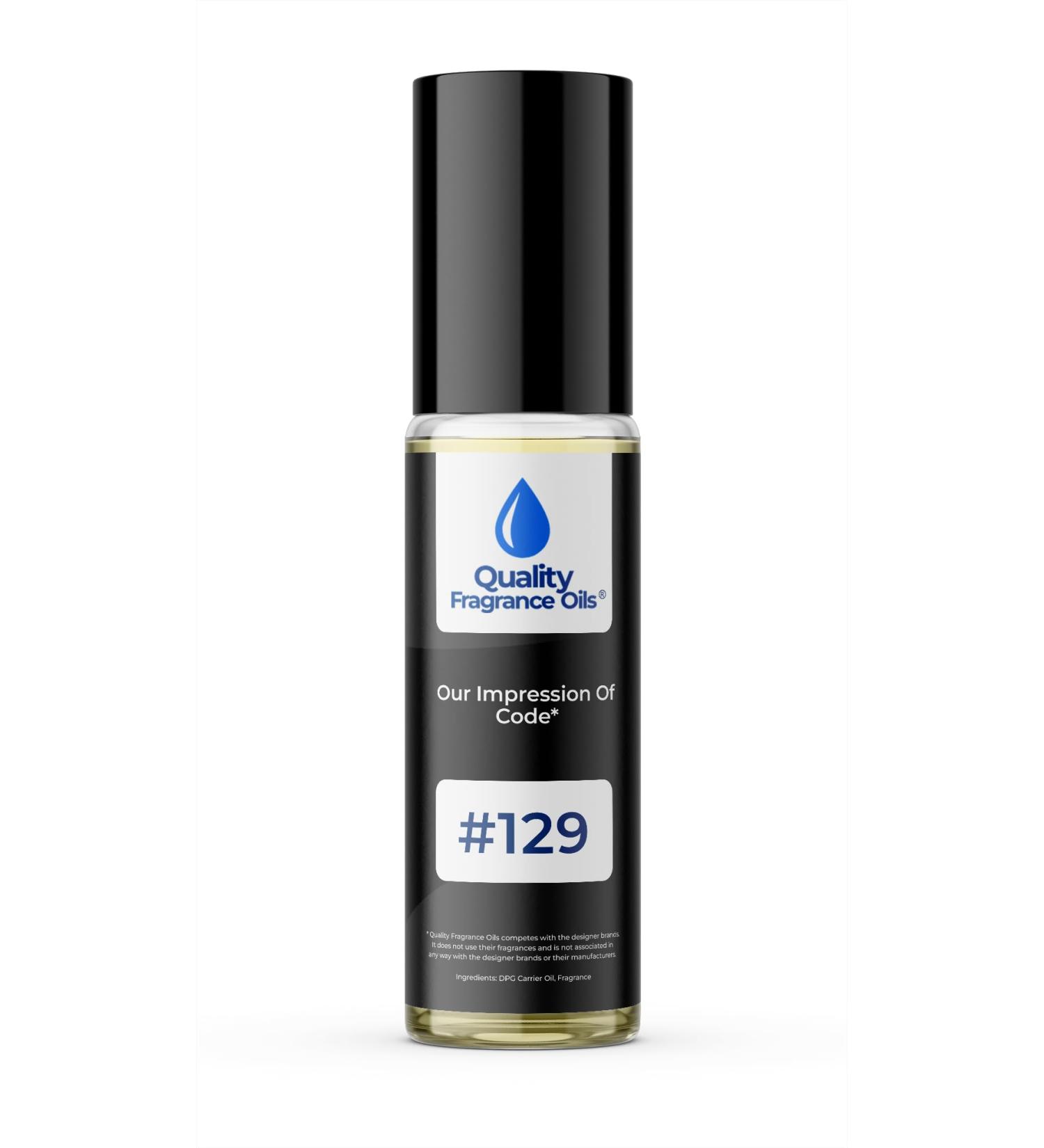 Quality Fragrance Oils' Impression #129 Inspired by Code (10ml Roll On) Code Impression #129 0.34 Fl Oz (Pack of 1)