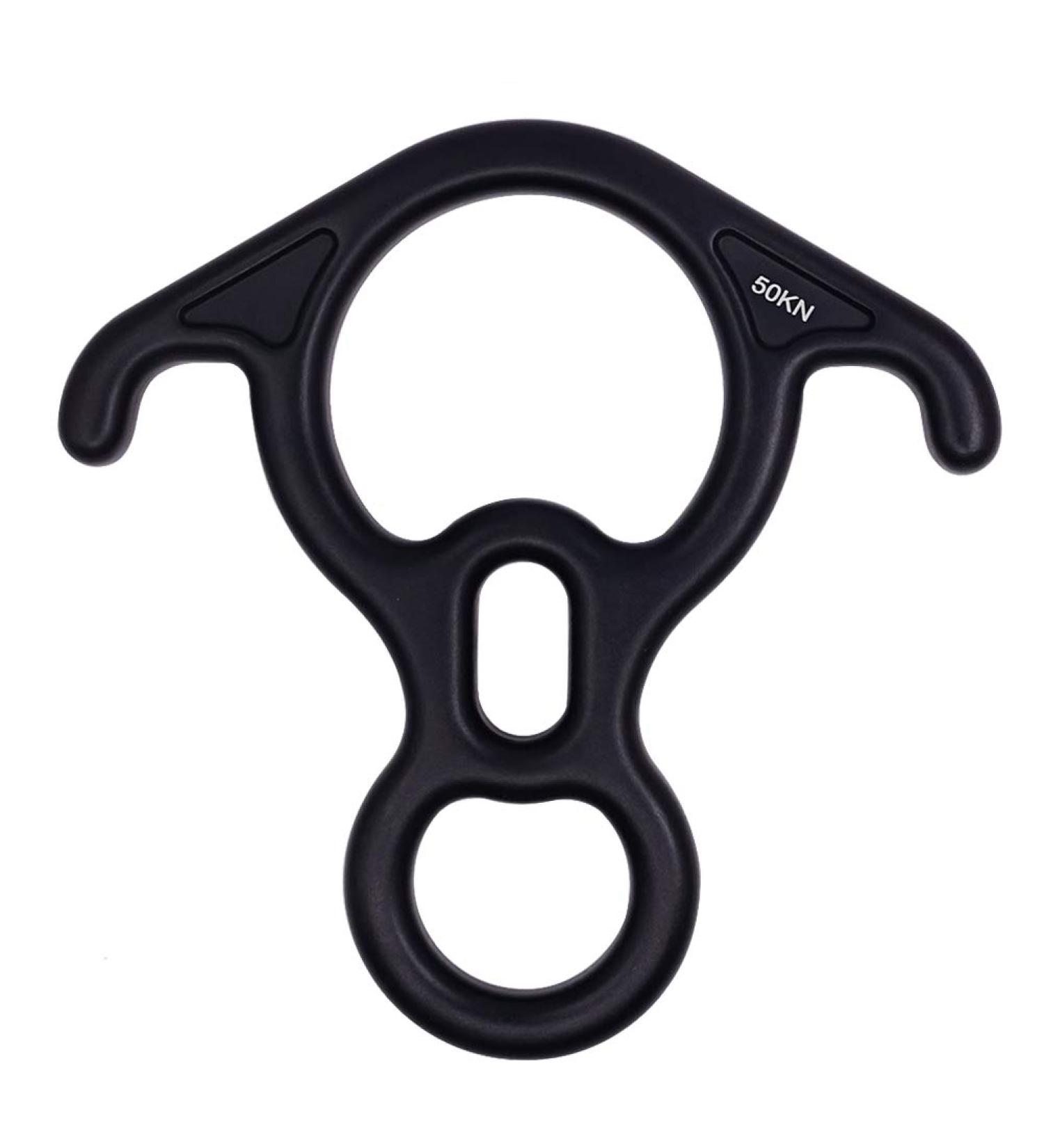 NAXEN 50kN Figure 8 Descender with Bent Ear Belay Device Black - Buy Online on GoSupps.com