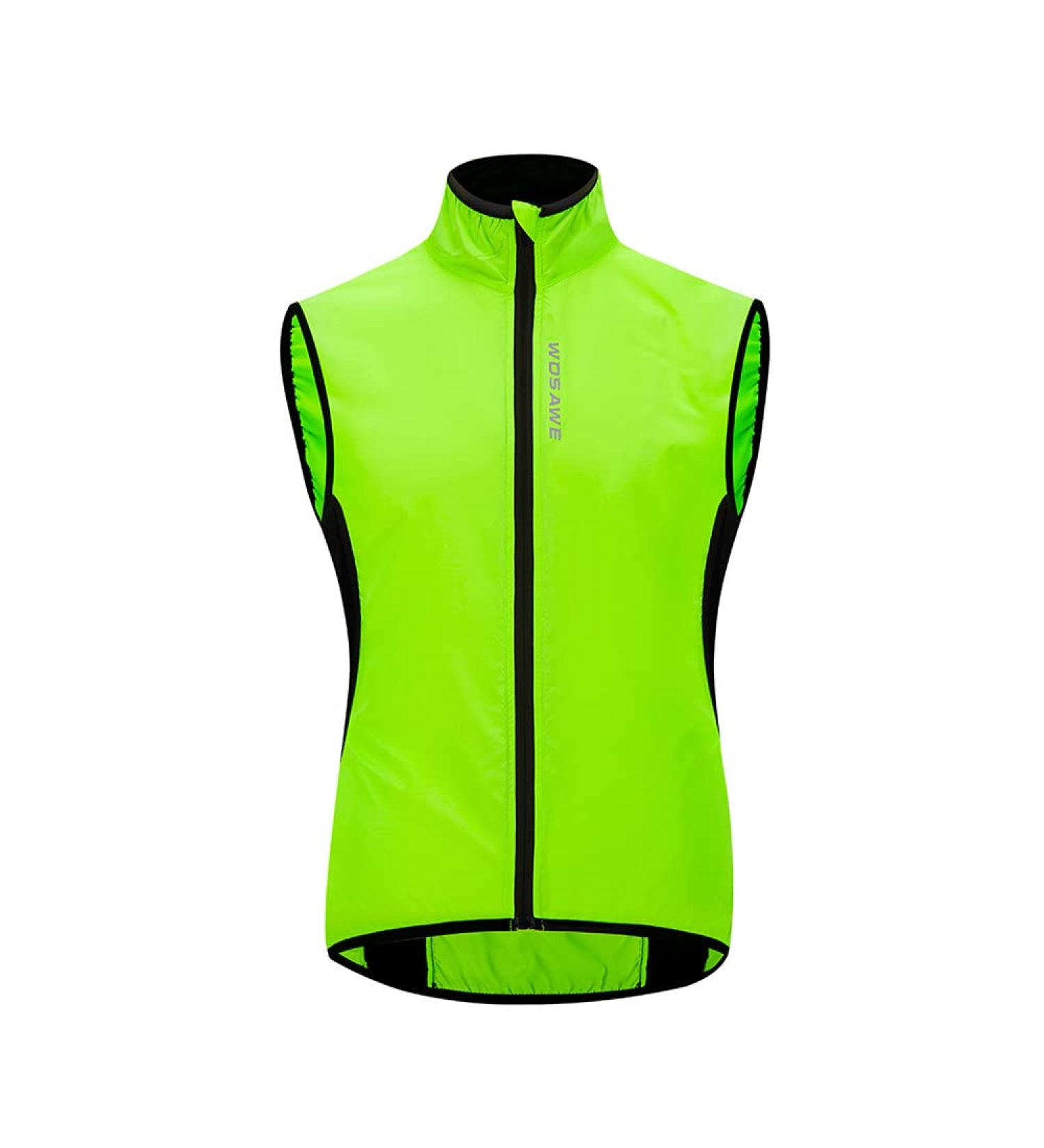 WOSAWE Cycling Vest for Men & Women | Reflective Breathable Sleeveless Wind Jacket - New Green L | Ideal for Running & Cycling - Buy Online on GoSupps.com