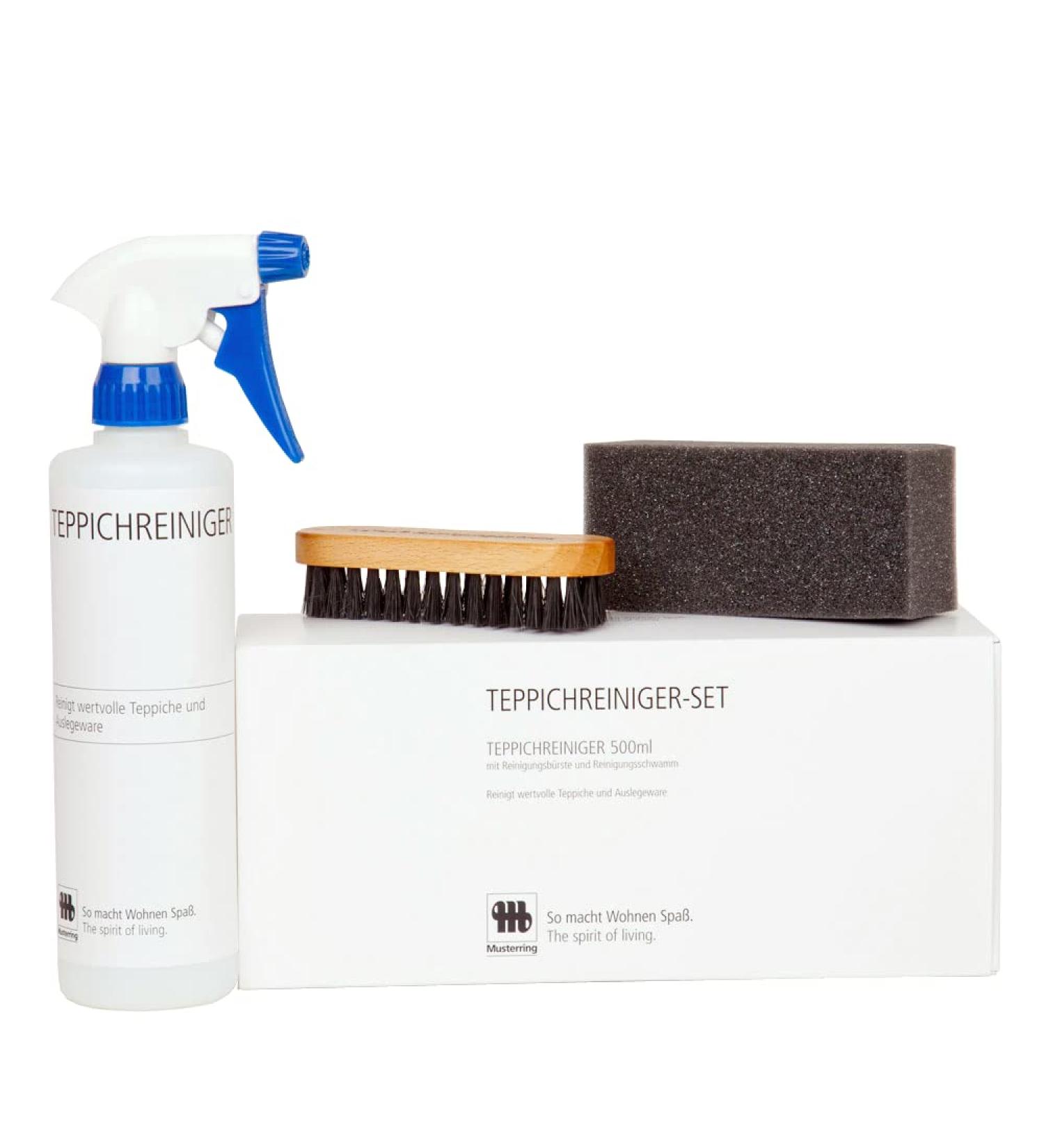 Sample ring carpet cleaner set for high-quality carpets and carpet goods 500ml carpet cleaner with cleaning sponge and brush easy and quick application