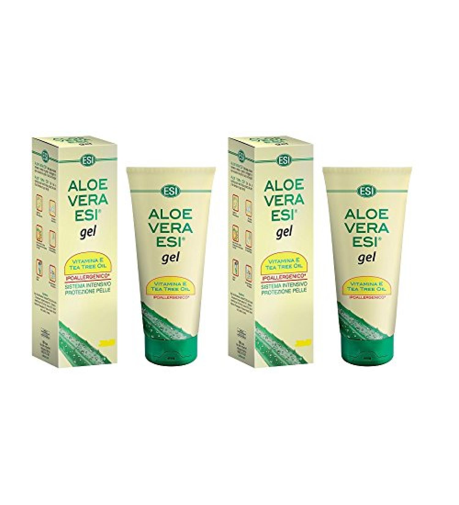 ESI – Aloe Vera Gel with Vitamin and Tea Tree Oil 2 boxes of 100 ml for dry and irritated skin