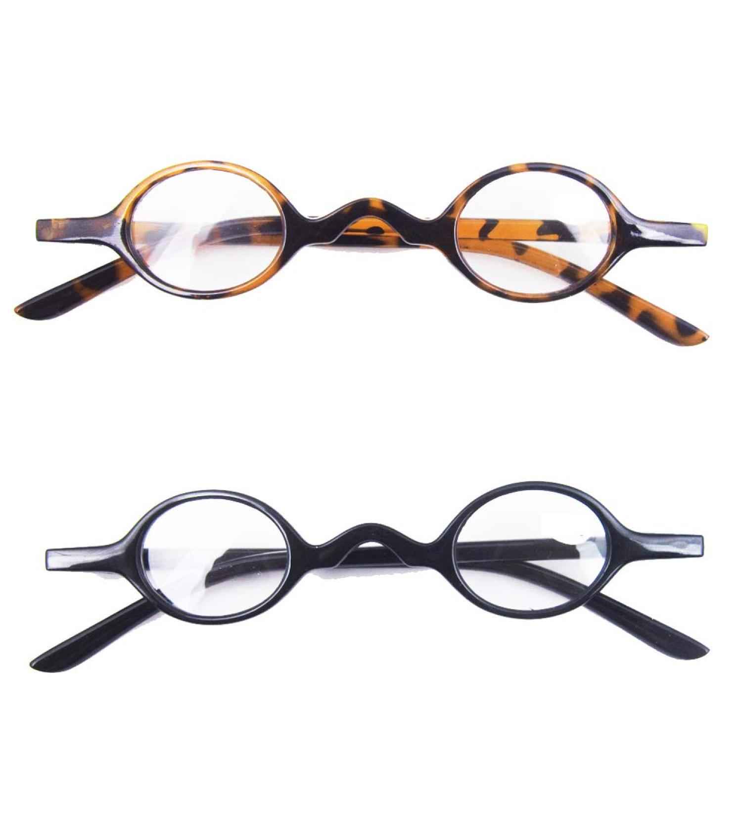 Small Round Retro Reading Glasses for Men & Women - 2 Pairs (Leopard + Black 1.50 Magnification - Buy Online on GoSupps.com