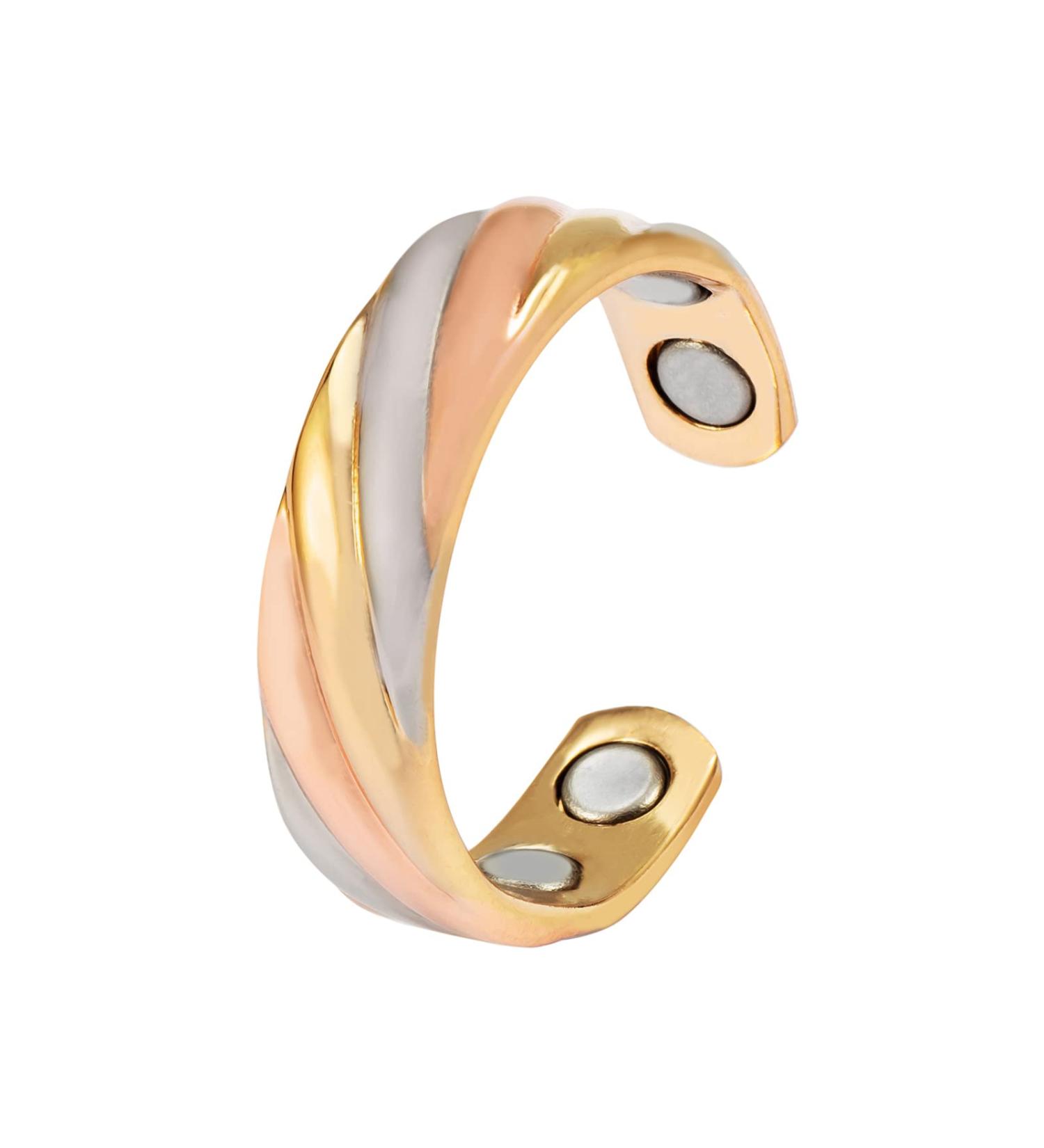 Fashionable Women's Adjustable Magnet Ring - Gold Silver Rose Gold & Copper - Stylish Jewelry for Every Finger - Buy Online on GoSupps.com