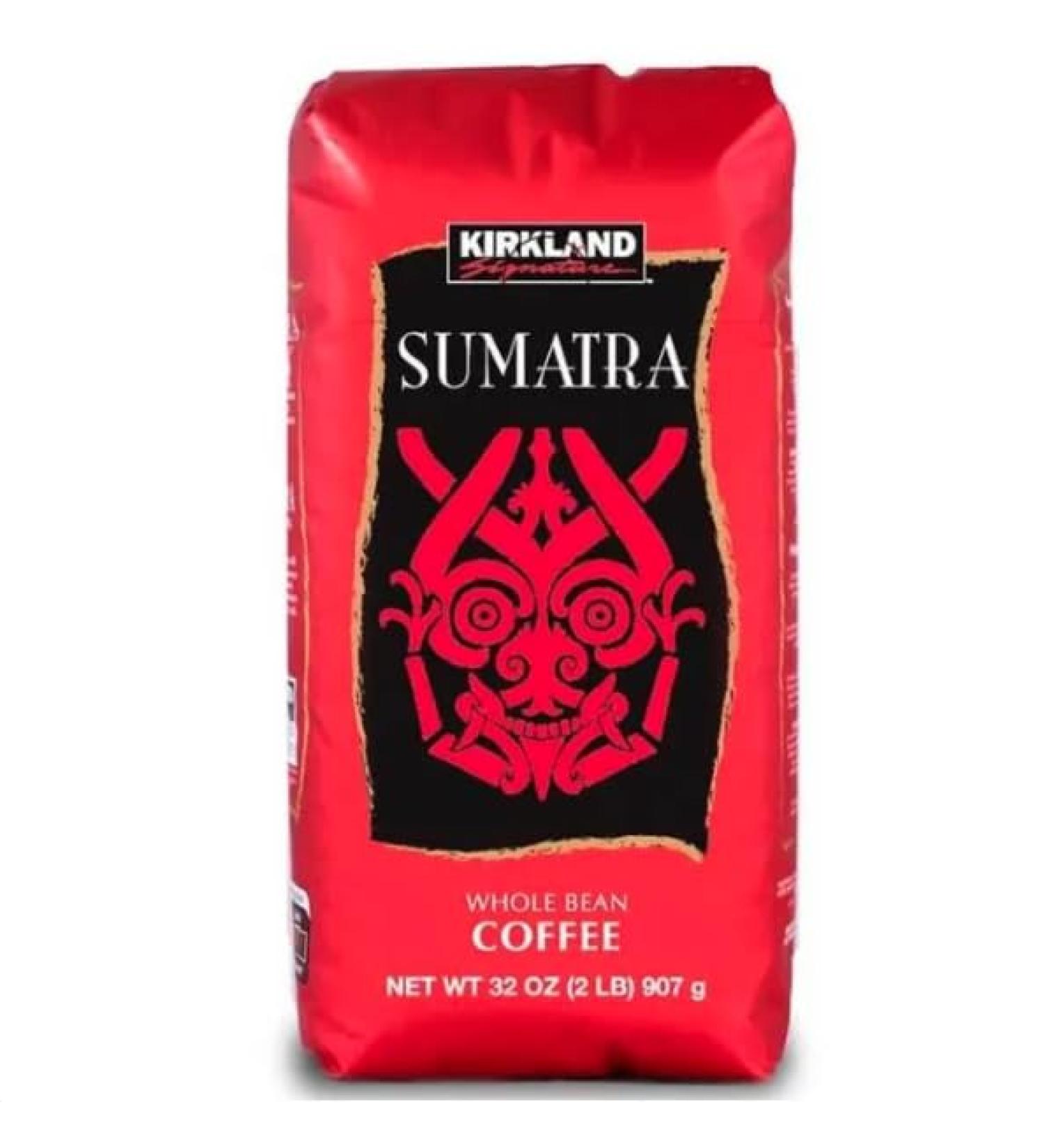 Kirkland Signature Sumatran Whole Bean Coffee- Whole Bean - 100% Arabica Coffee - Dark Roast - 907g - Buy Online on GoSupps.com