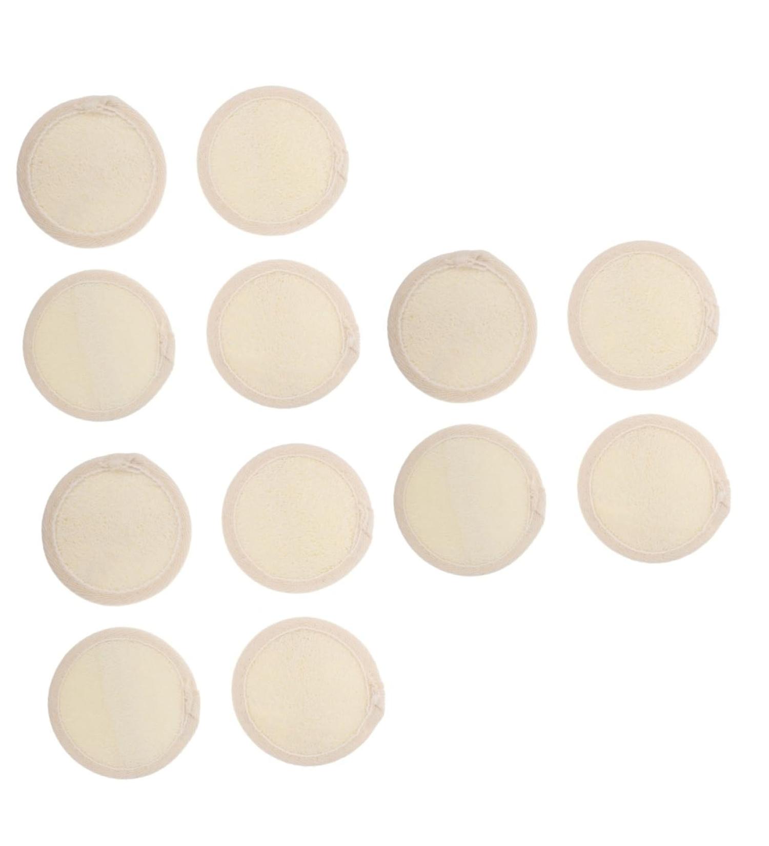 FRCOLOR 3pcs Loofah Facial Cleaning Puff - Reusable Makeup Pads & Tools | Light Yellow - Perfect for Skincare & Cosmetics - Buy Online on GoSupps.com