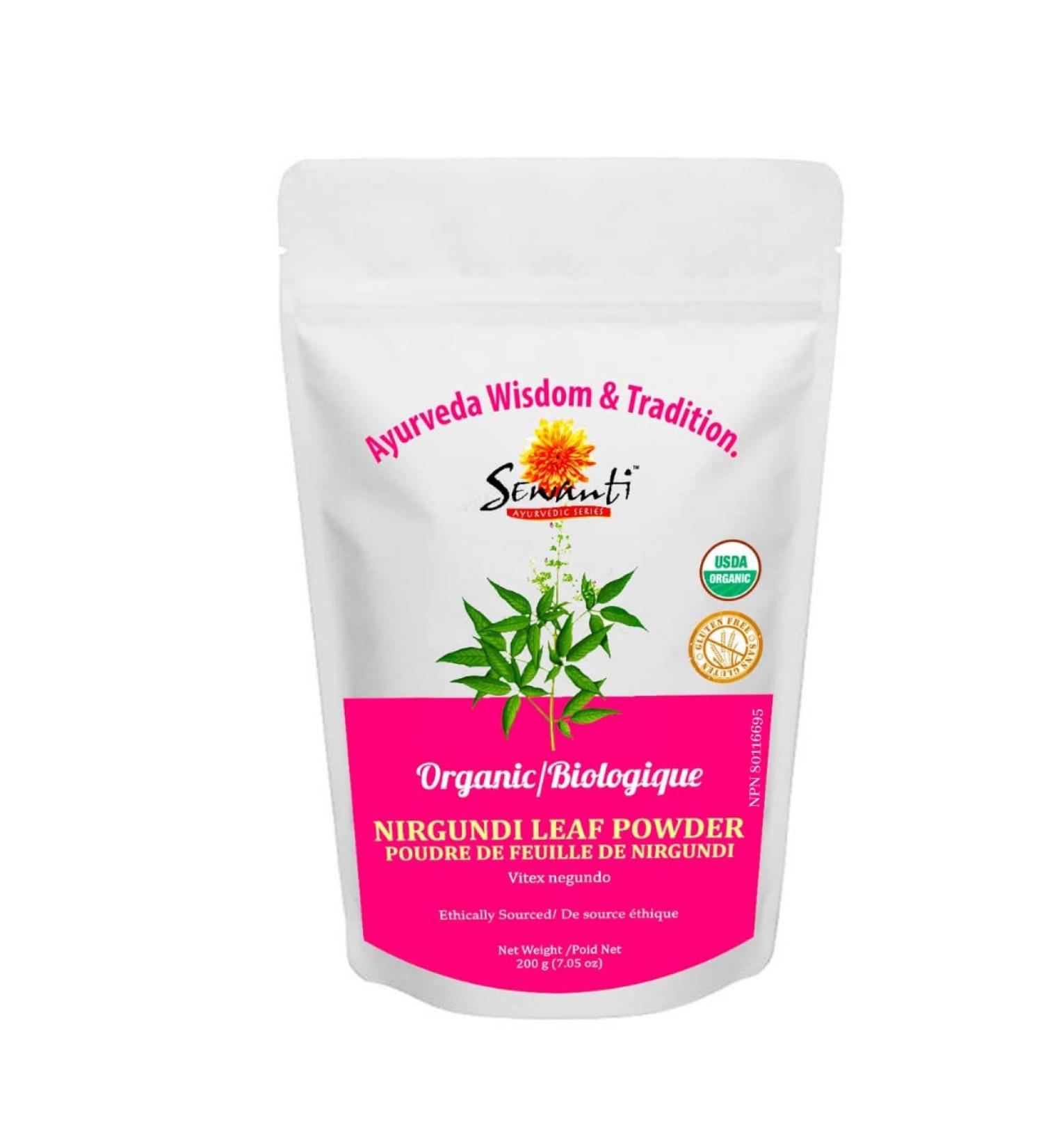 Sewanti Organic Nirgundi Leaf Powder 200g/Vitex Negundo/NPN 80116695/ For Joints Health/Menstrual Pain - Buy Online on GoSupps.com