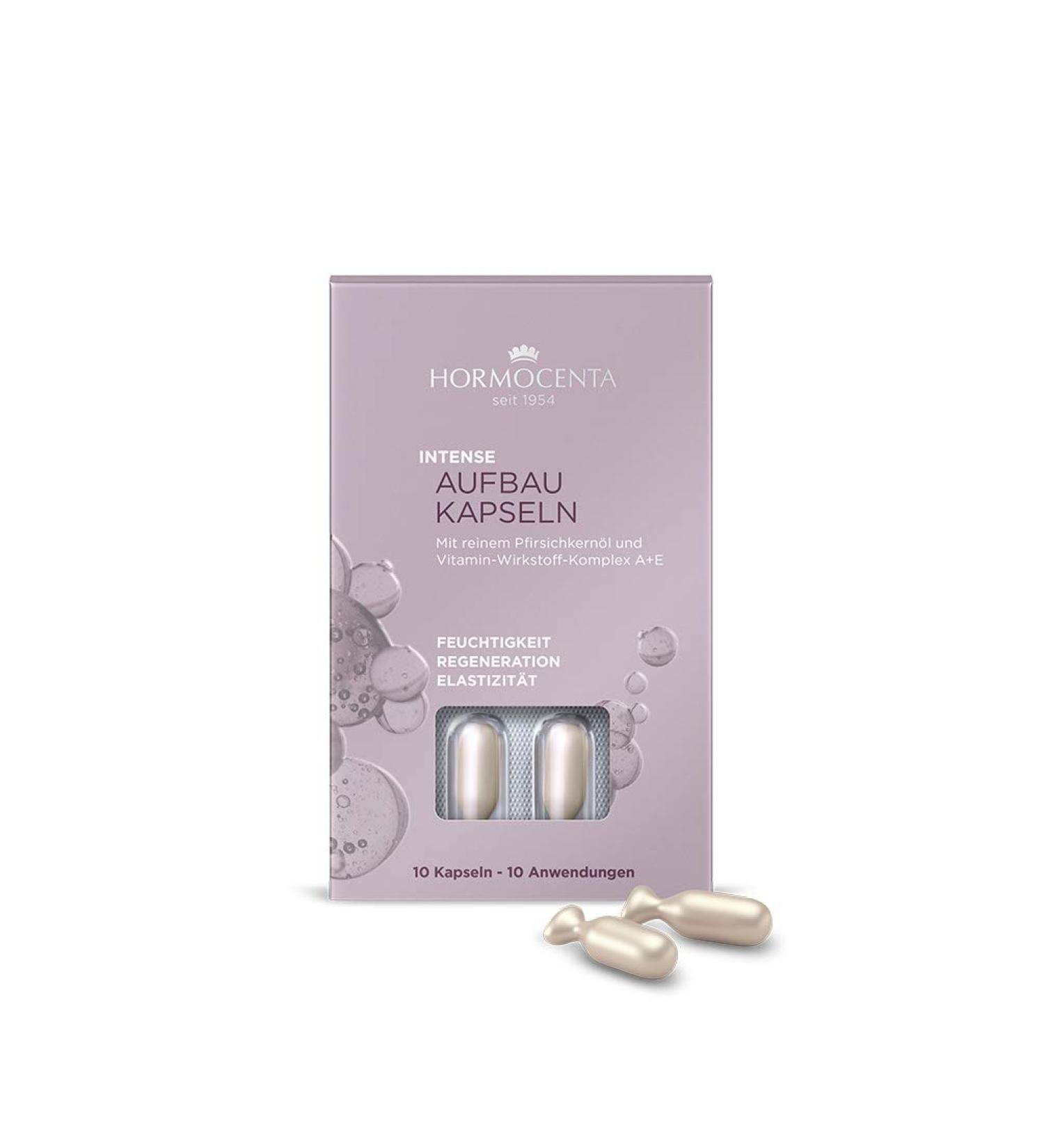 Hormocenta INTENSE RESTORING CAPSULES - Intensive elixir with vitamin- complex A and E and pure peach kernel oil - Pack of 10 capsules.