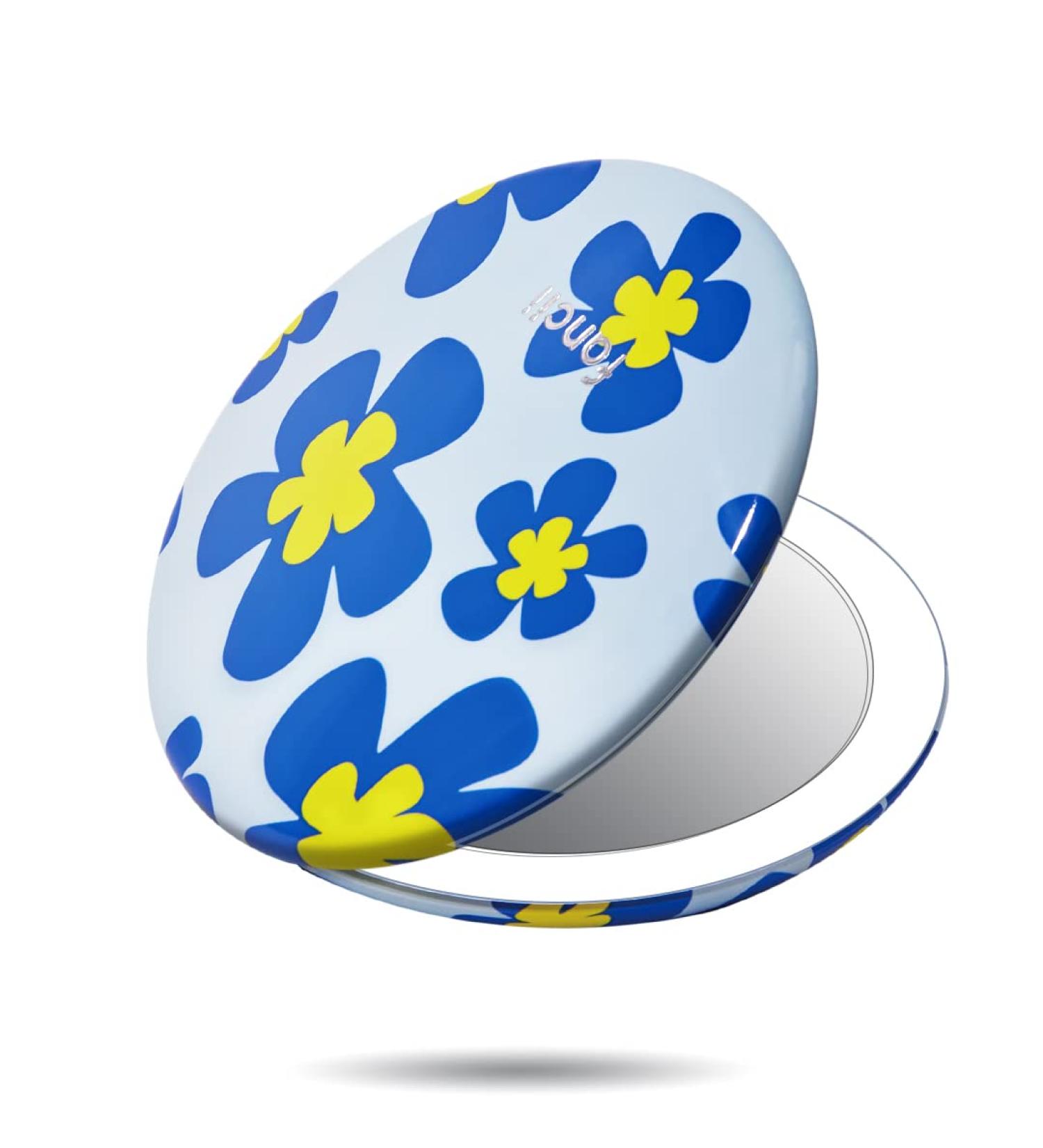 Fancii LED Travel Makeup Mirror with 10x/1x Magnifying, Rechargeable, 3 Light Settings - Compact Portable Hand Mirror - Taylor (Flower Power) - Buy Online on GoSupps.com